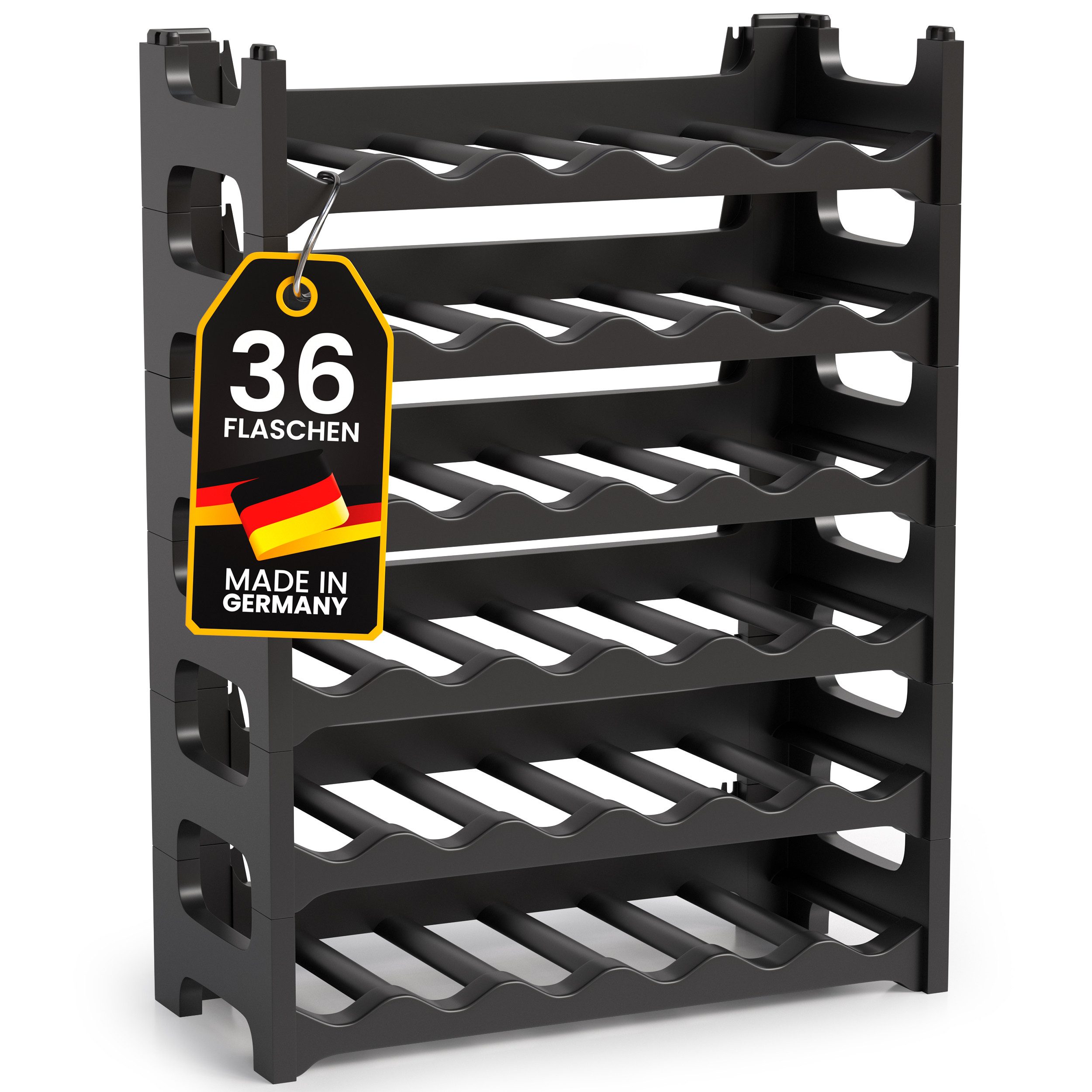 ALPFA Weinregal für 36 Flaschen anthrazit Kunststoff stapelbar Flaschenrega günstig online kaufen