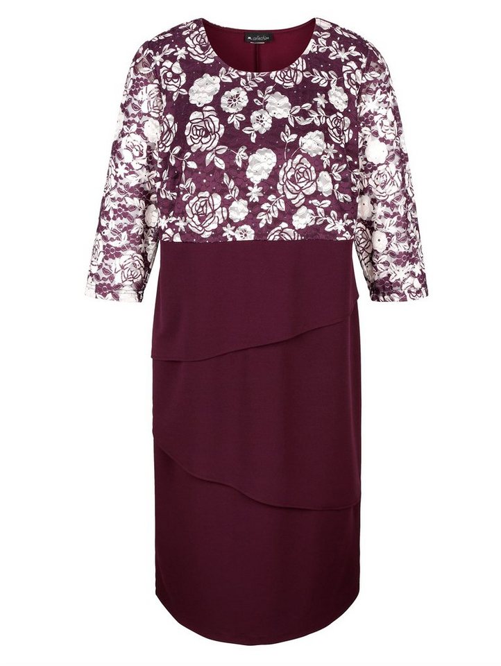 m. collection Kleid in Stufenoptik in rosa
