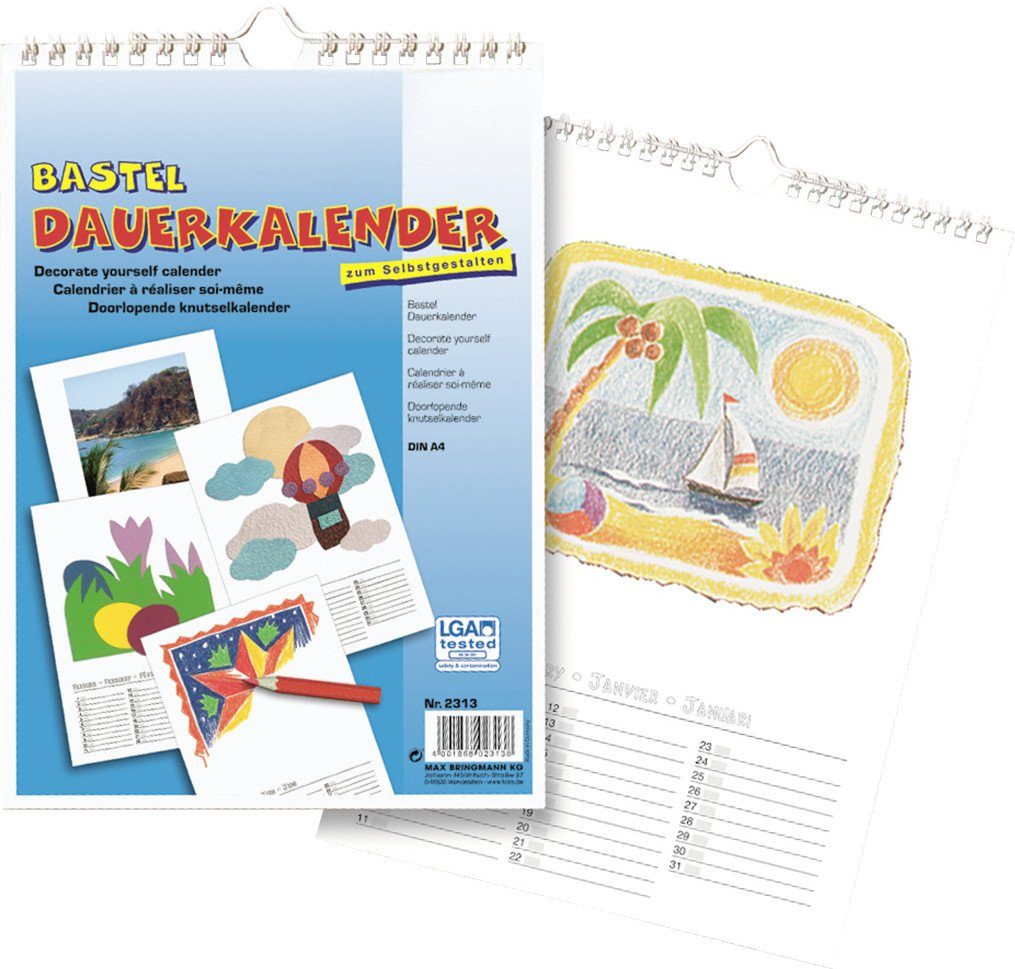 Glorex Collegeblock Glorex Dauerkalender Selbergestalten A4 weiß