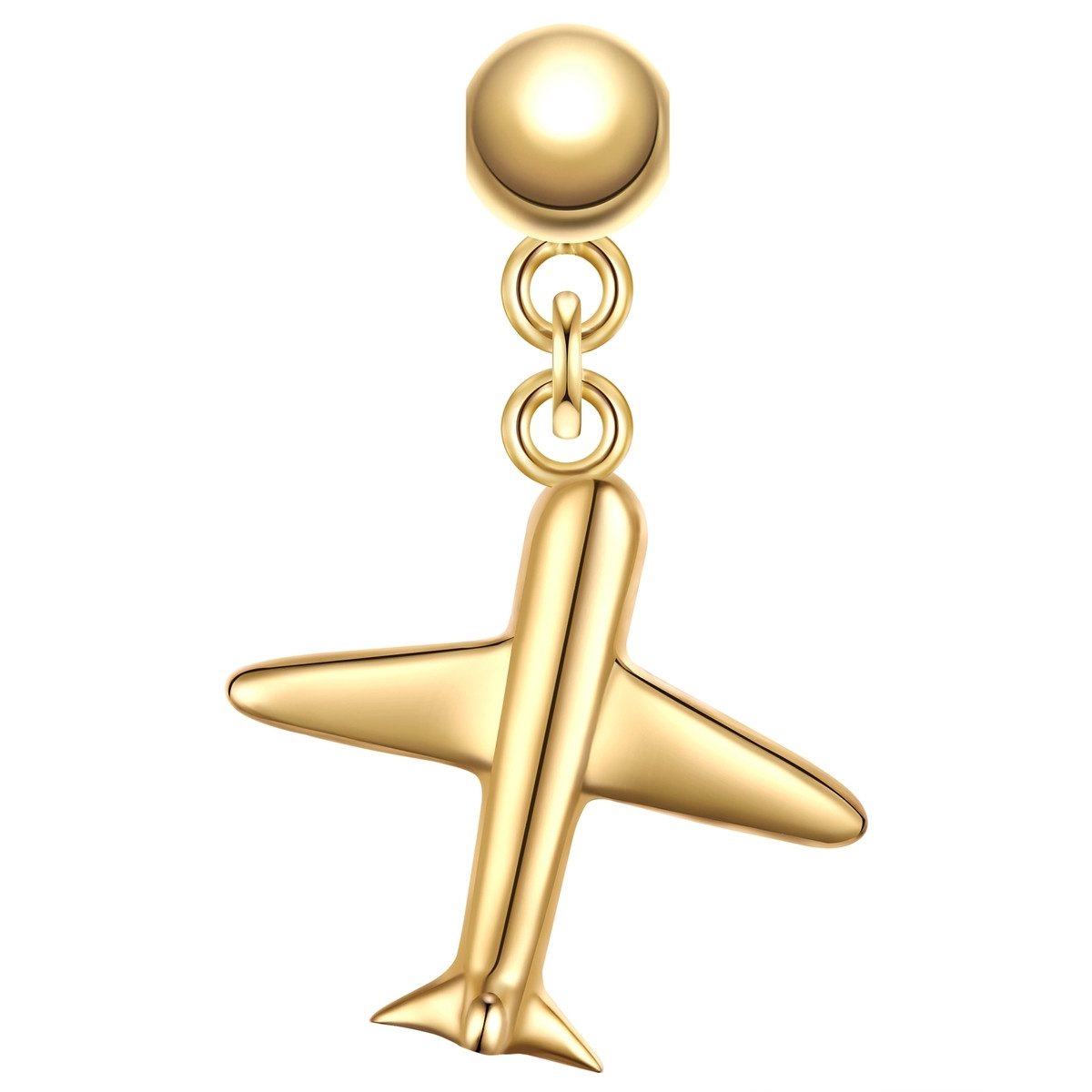 14k Gelbgold Flugzeug-Anhänger - Massiv, 1,9 Gramm, Charm Für Halskette 14k Gelbgold Flugzeug-Anhänger - Massiv, 1,9 Gramm, Charm Für Halskette