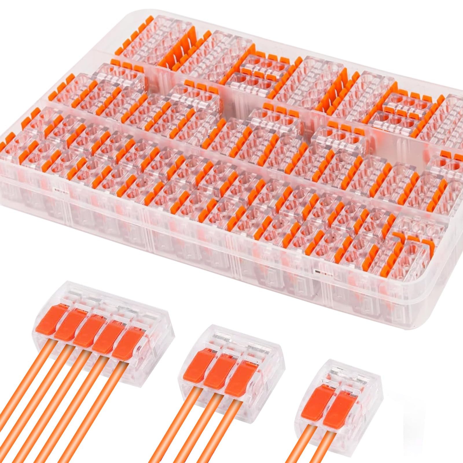 Bundviel Krokodilklemme Kabelverbinder Kabelklemmen Elektro Lüsterklemmen Steckbar, 90-tlg.