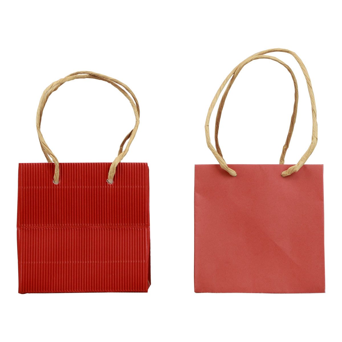 Tragetasche Rote Geschenktüten mit Henkel 12x12x12cm 6 Stück