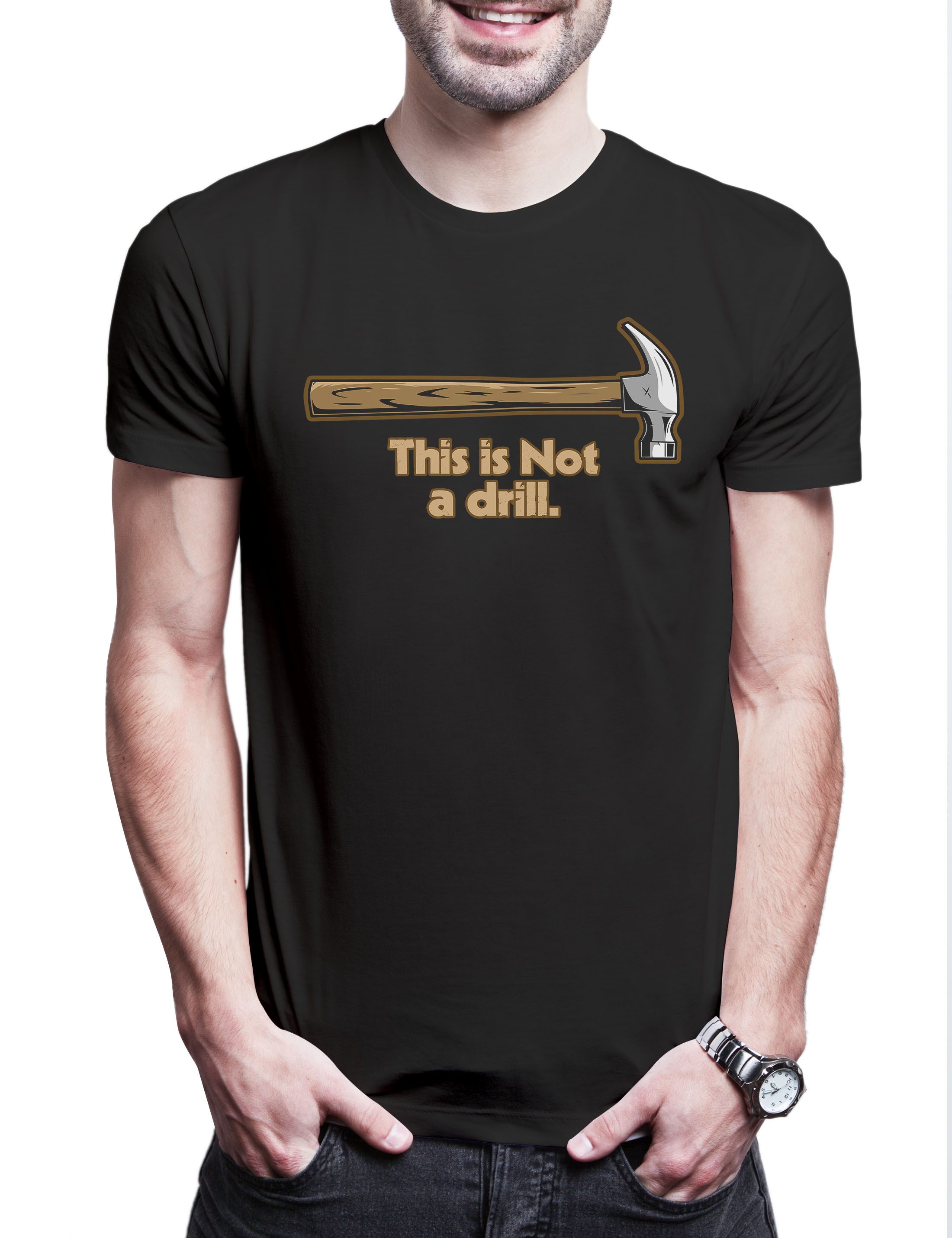 Print-Shirt This Is Not A Drill Herren T-Shirt Hammer Werkzeug Tools Handwerker