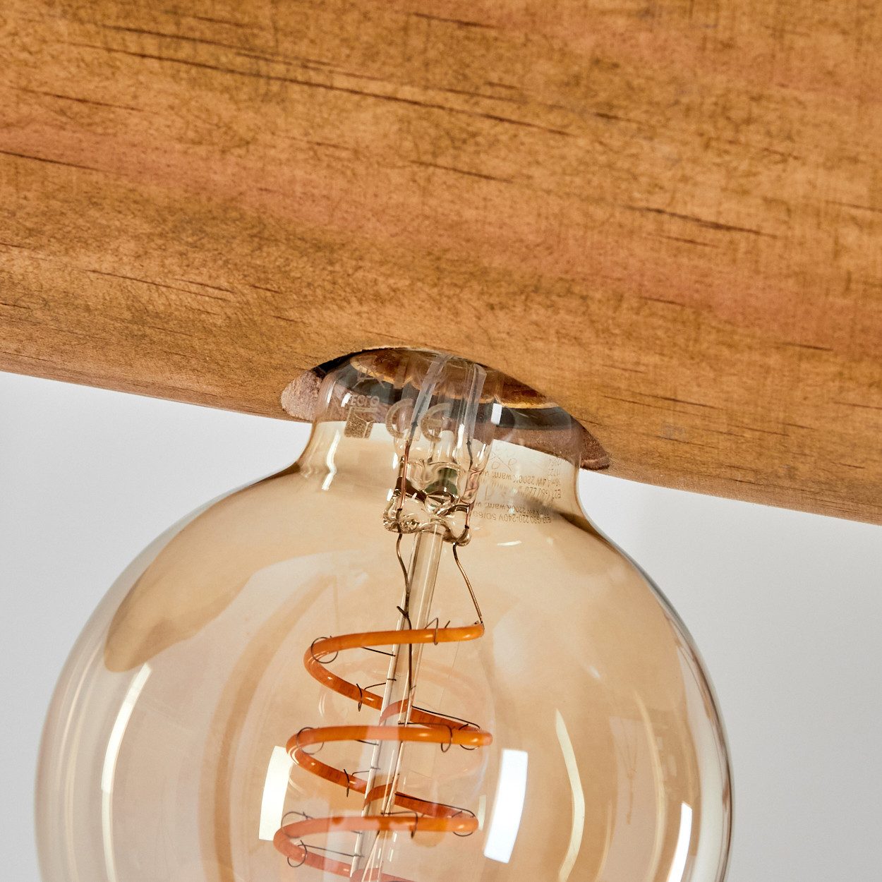 hofstein Wandleuchte Wandlampe aus Metall/Holz in Schwarz/Braun, ohne Leuchtmittel, Leuchte im modernen / skandinavischen Design mit Holzbalken, E27