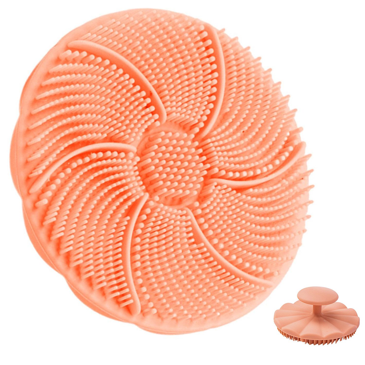 Badebürste Manuelle Gesichtsbürste/Haarwaschbürste mit Silikonborsten Ergonomisch