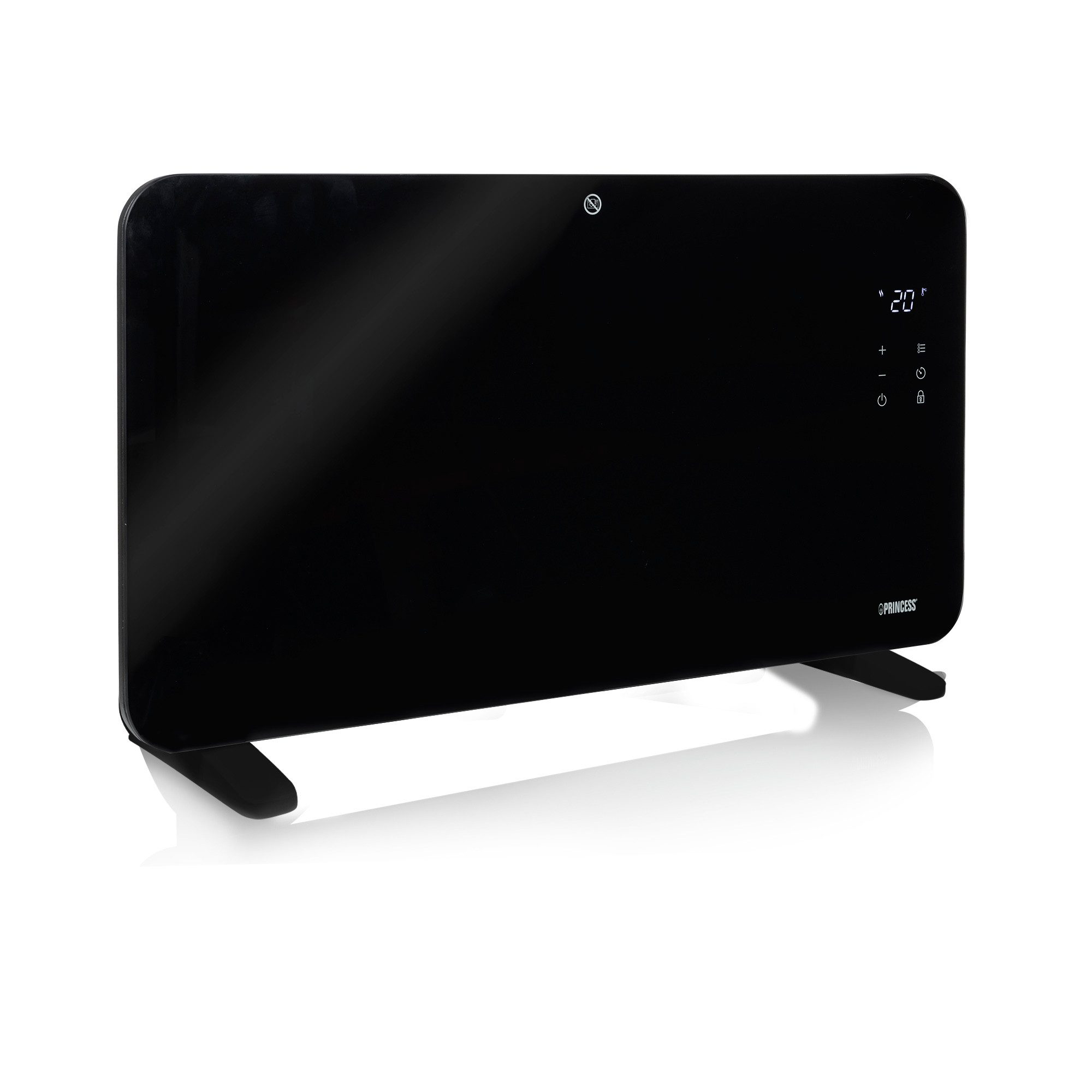 PRINCESS Konvektor 01.348415.01.001, 1500 W, Smart Home fähig, LED-Touchdisplay, stilvolles Glasdesign