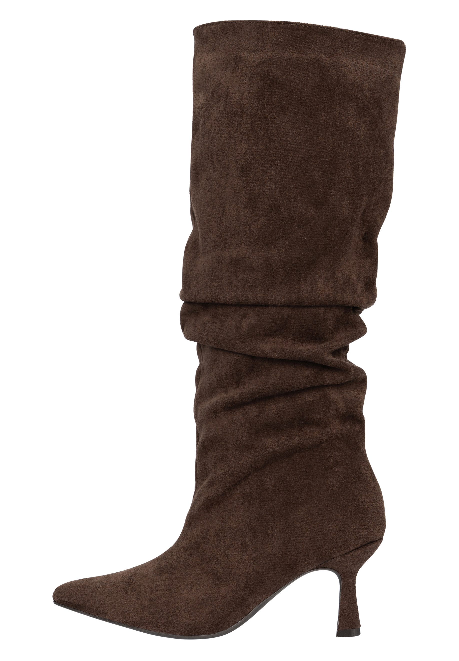 Salinyang Kniehohe Damenstiefel mit gerafftem Schaft & Absatz Elegant Stiefel
