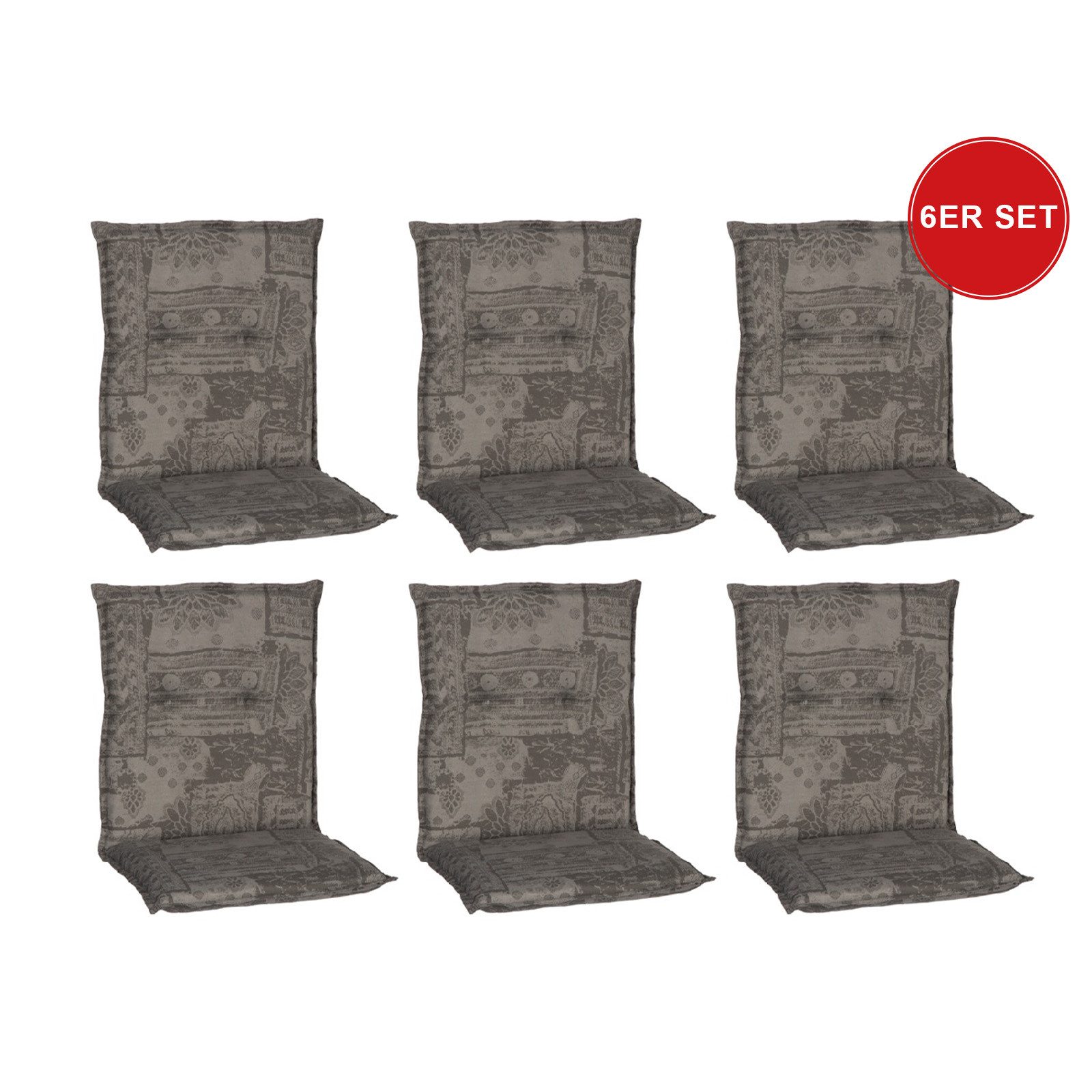 beo Polsterauflage Saumauflage Niedriglehner Barcelona im Set, (Set), Gartenstuhlauflage, Sitzauflage, Sitzkissen Outdoor, 101x50x6 cm