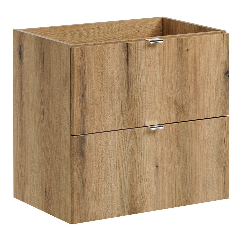 Lomadox Waschtisch NEWPORT-56-OAK, 60cm, in Eiche, Metallgriffe