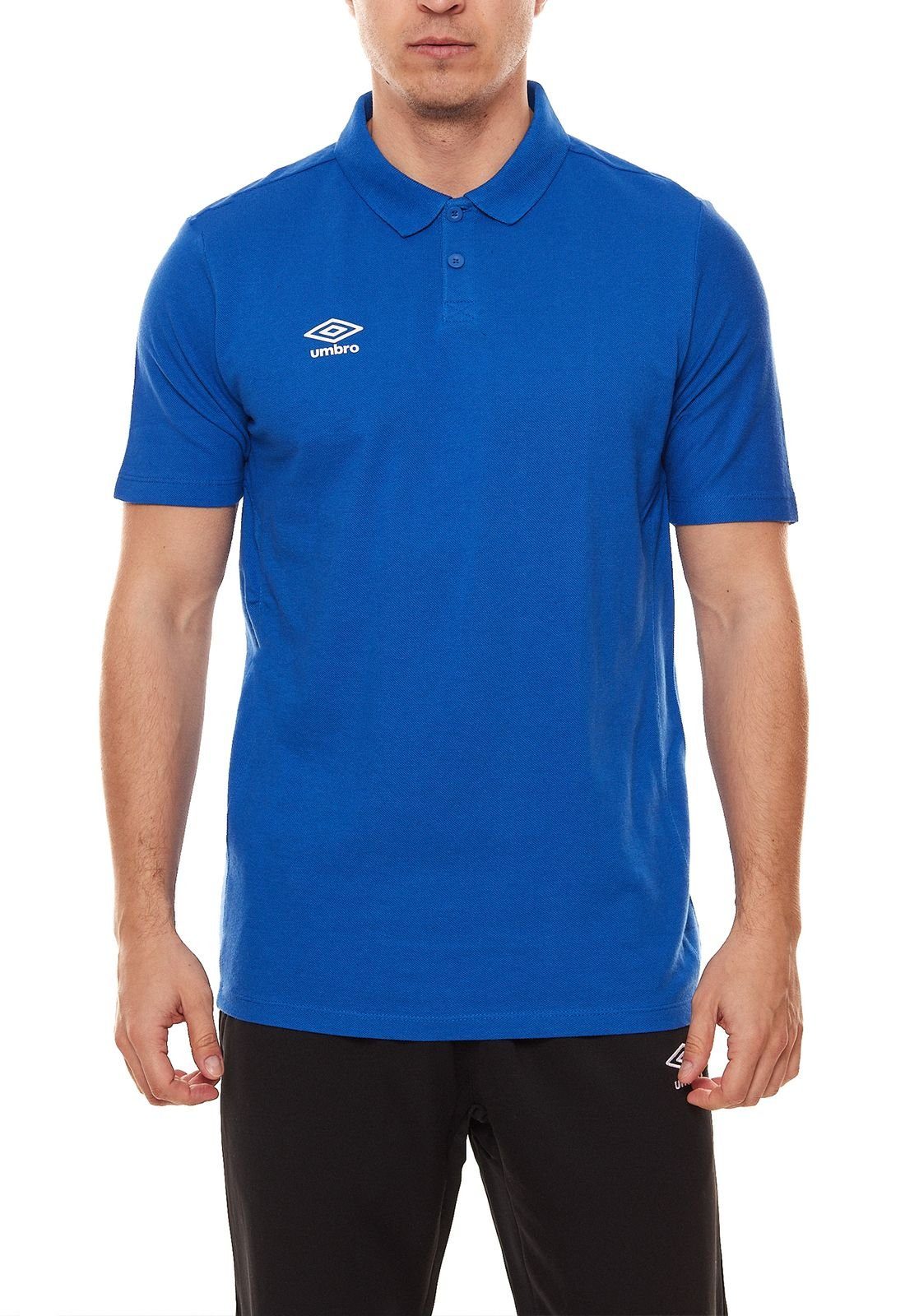 Umbro Rundhalsshirt umbro Essential Club Golf-Shirt Polo-Shirt Blau Herren Polohemd modernes UMTM0323-DX4