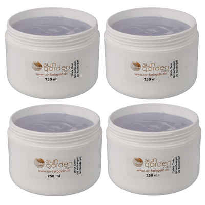 Sun Garden Nails Nagellack 1000 ml UV Gel Thick Clear Aufbaugel - Builder Gel - 4x250ml Tiegel