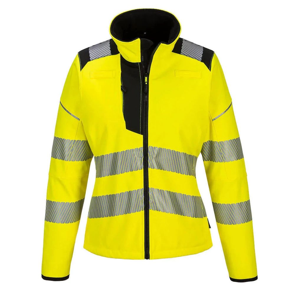 Portwest Softshelljacke Portwest PW3 Warnschutz Damen Softshell PW381 Orange-Schwarz