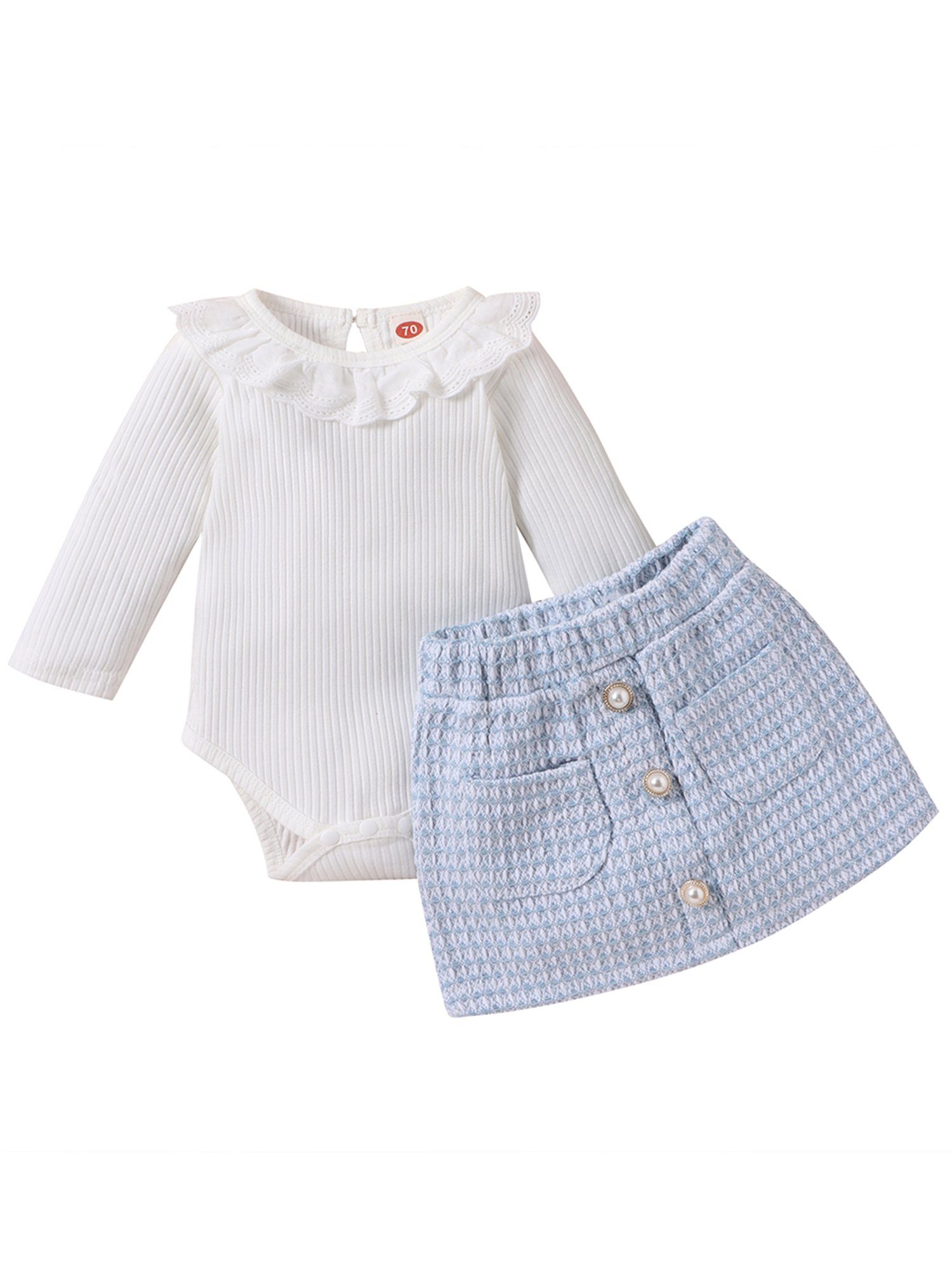 LAPA Shirt & Rock Elegantes für Baby (Set, zweiteiliges Langarm-Set Mädchen 2-tlg)