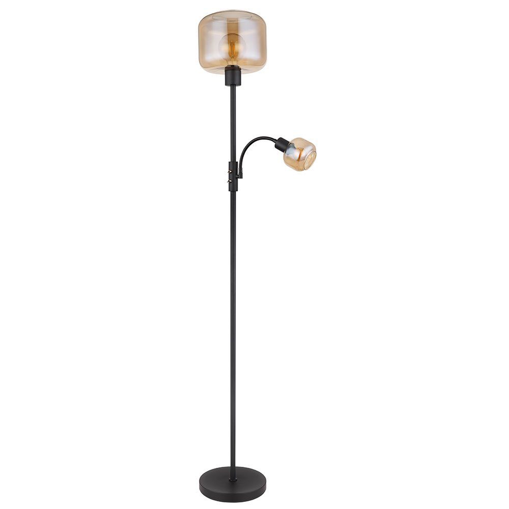 GLOBO LIGHTING Stehlampe, Leuchtmittel nicht inklusive, Stehlampe Wohnzimmerleuchte 2 Flammig Flexo Spot Metall amber H 165 cm