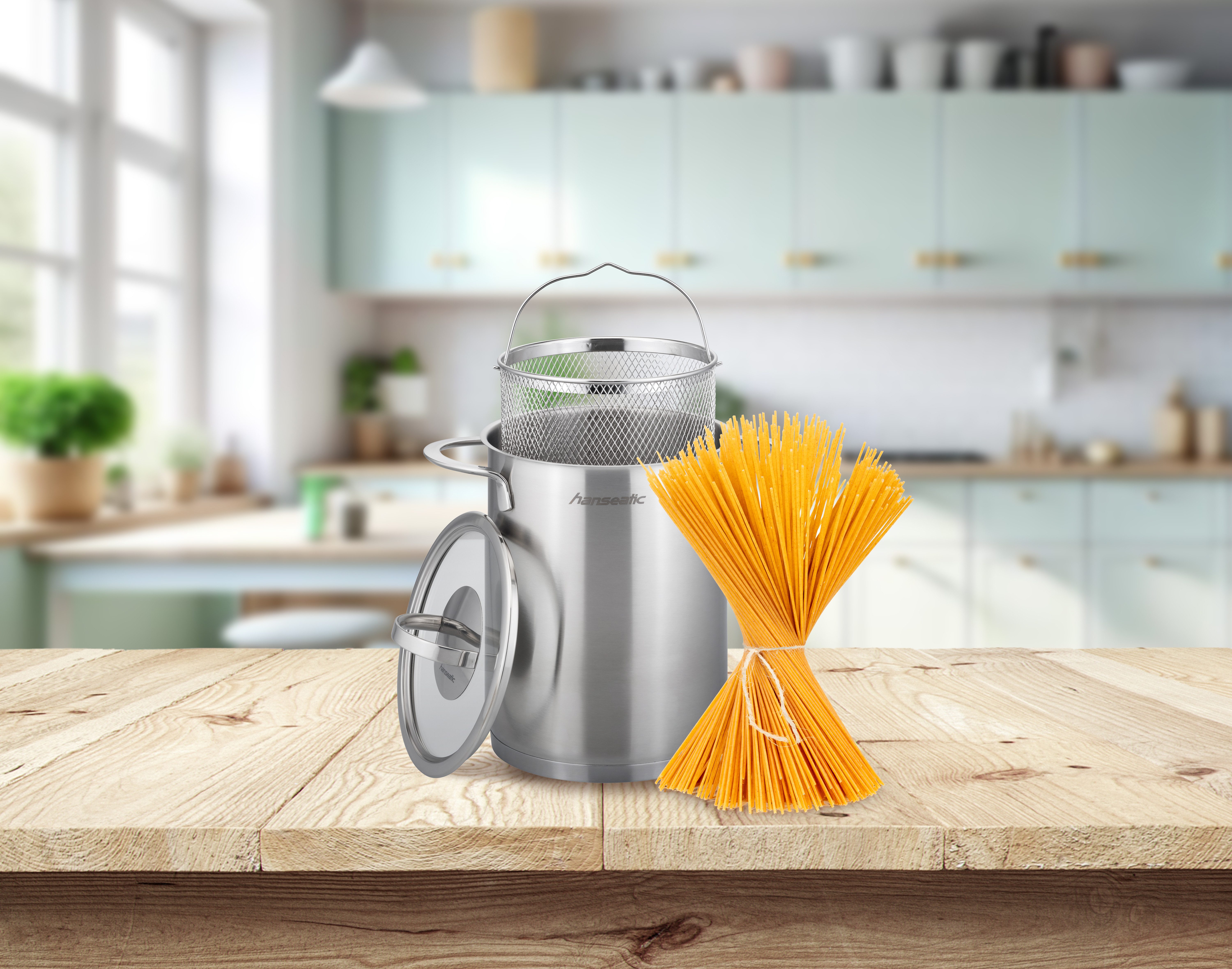 Hanseatic Spargeltopf hanseatic, Edelstahl 18/10 (Set, 3-tlg), Spargel- und Spaghettitopf aus Edelstahl rostfrei 18/10 mit Einsatz