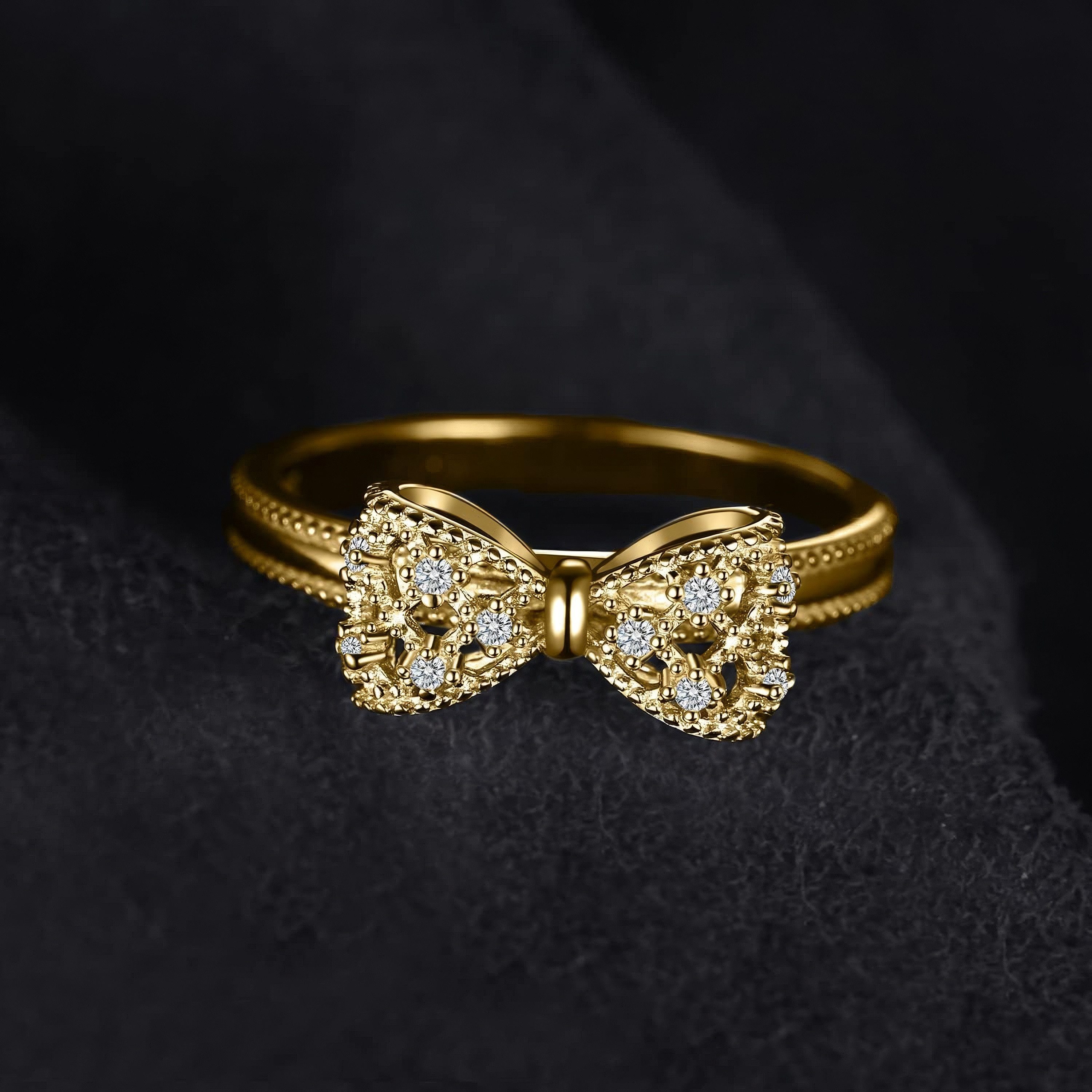 Jumpeak Diamantring Eleganter Bogen „Liebesversprechen“ Diamantring günstig online kaufen