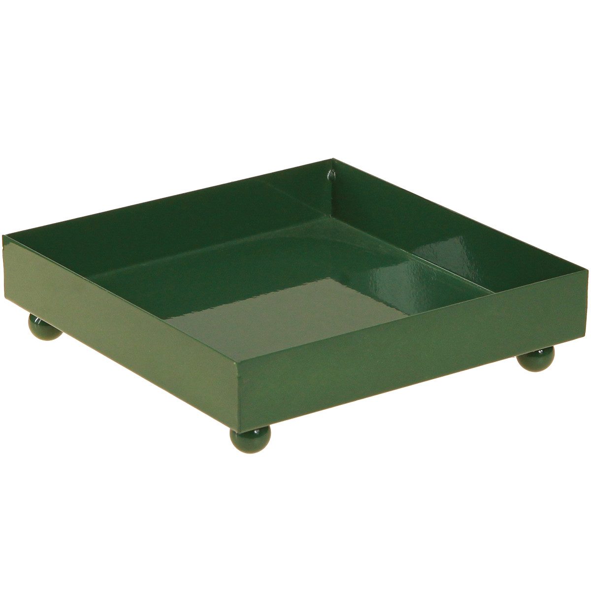 Florists Products Dekotablett Deko Tablett Grün Metall quadratisch 15×15cm 2er Set Tisch, 2 Stück