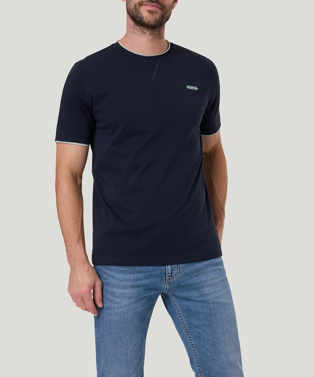 Pioneer Authentic Jeans T-Shirt mit kontrastfarbenen günstig online kaufen
