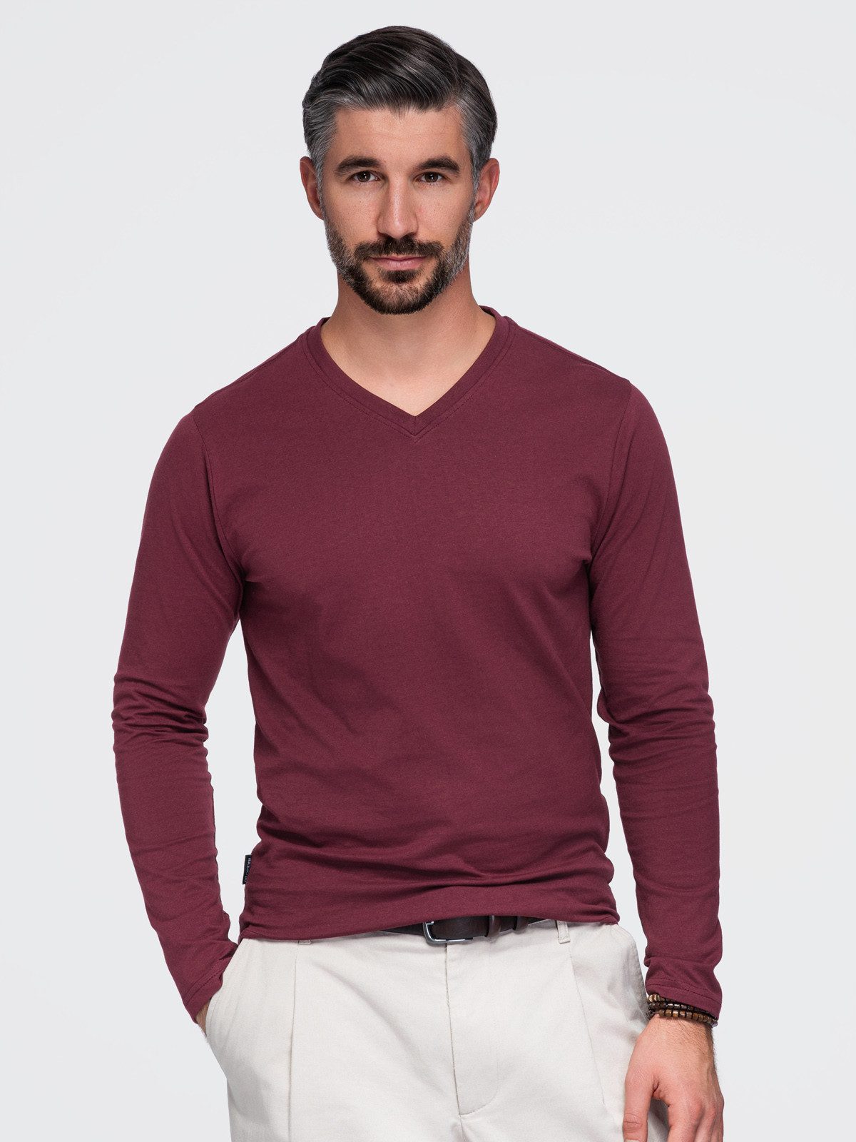 OMBRE Longsleeve Longsleeve für Herren mit V-Ausschnitt.