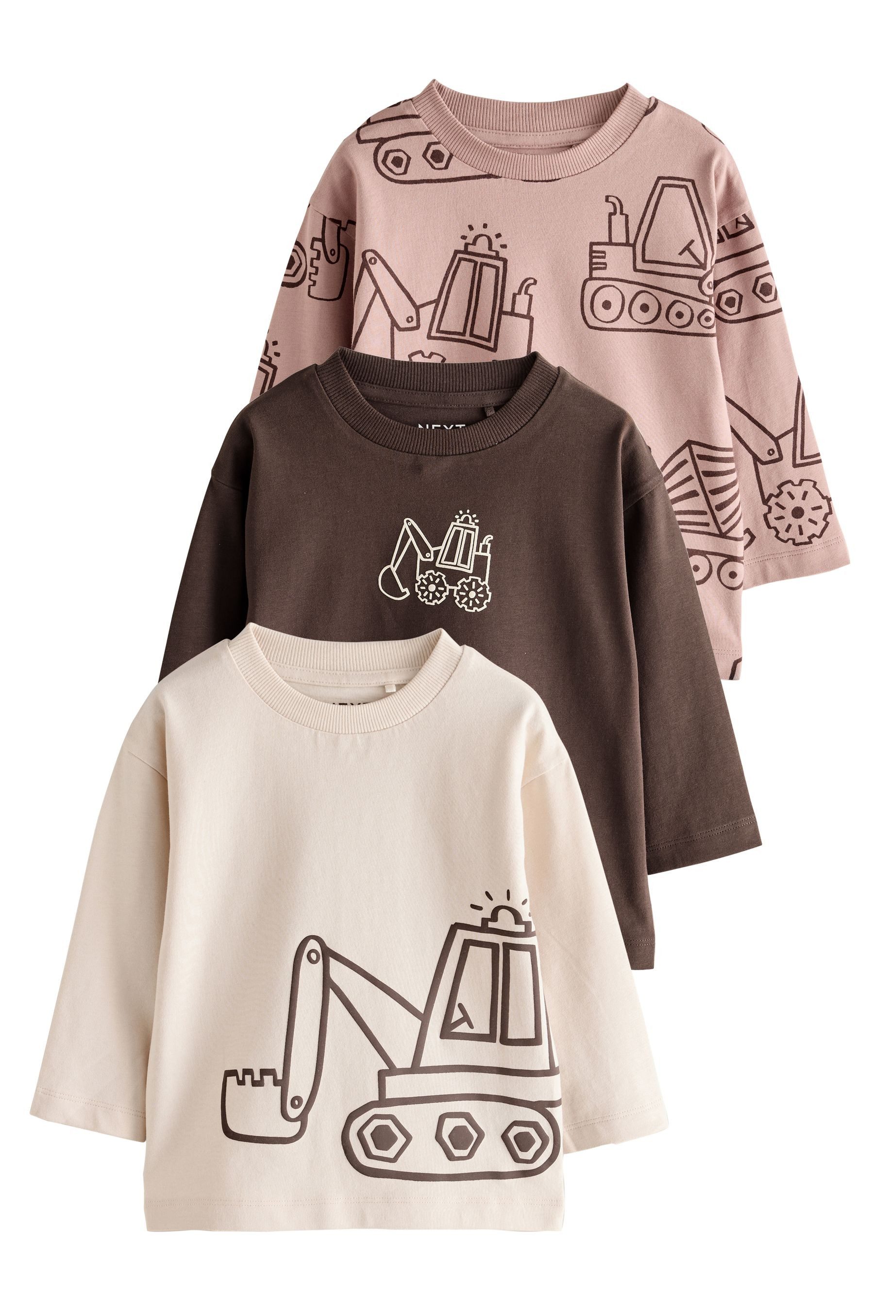 Next Langarmshirt 3er-Pack Langarmshirts mit Grafik (3-tlg) – Bild 2 von 5