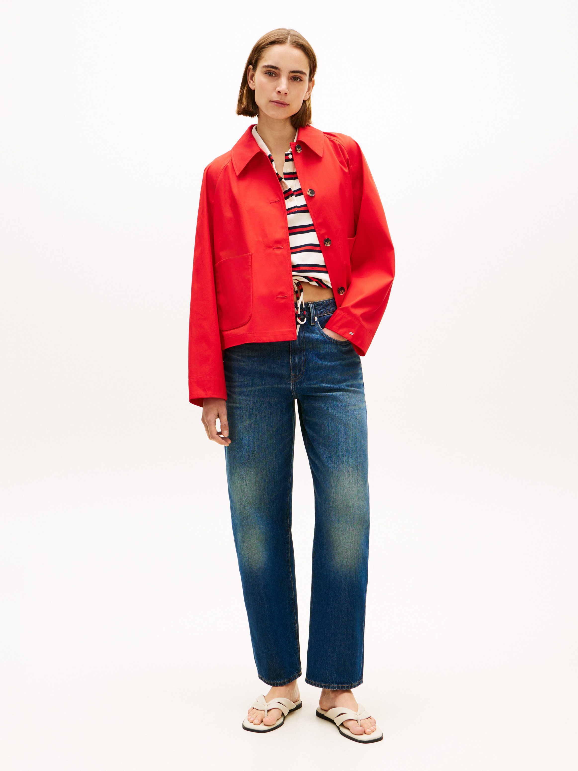 Tommy Hilfiger Kurzjacke COTTON SHORT JACKET mit aufgesetzten Taschen, Relaxed Fit