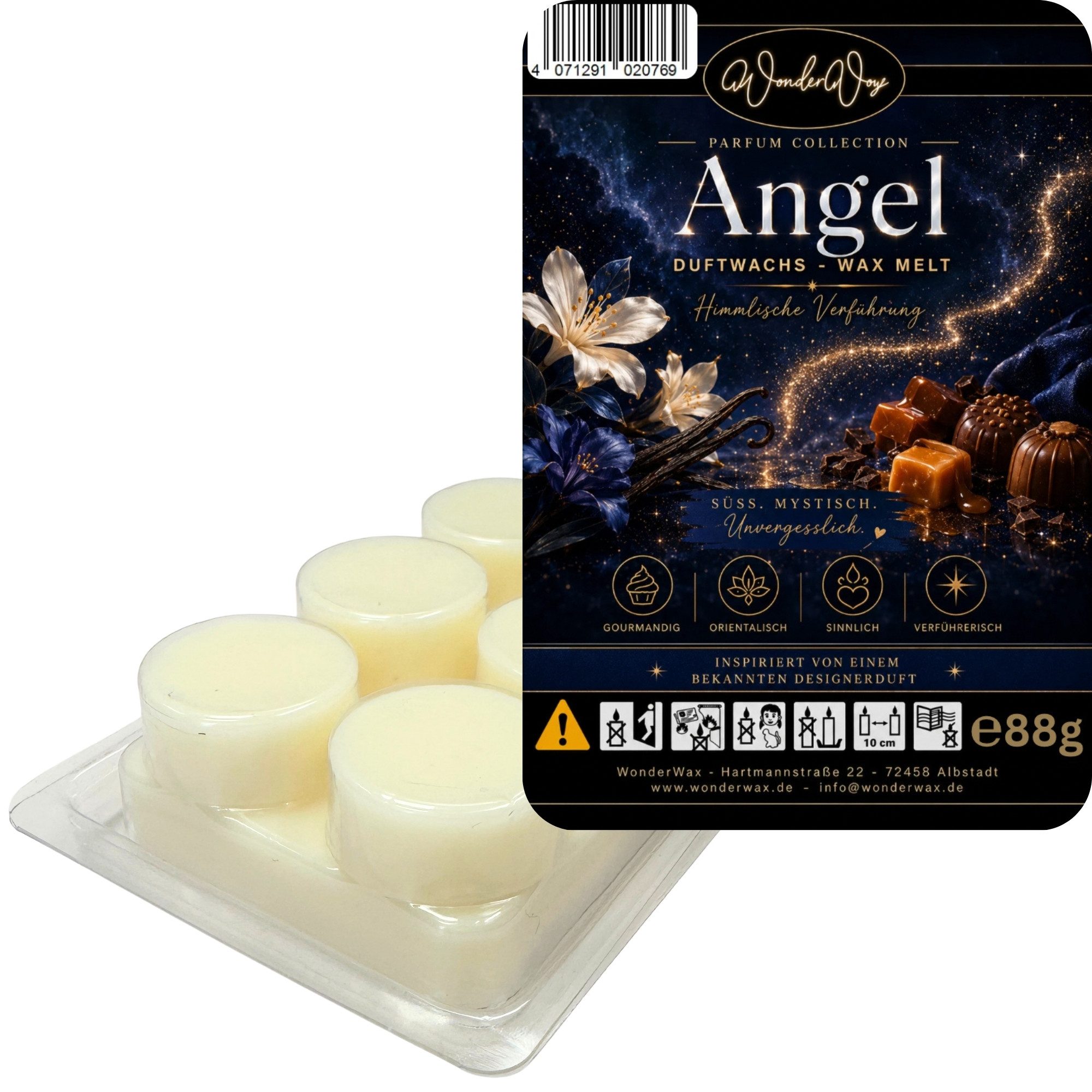 WonderWax Duftwachs WonderWax® Parfume Duftriegel 6 x Duftwachs Kreise Weiß (Angel), Duftrichtung: Angel