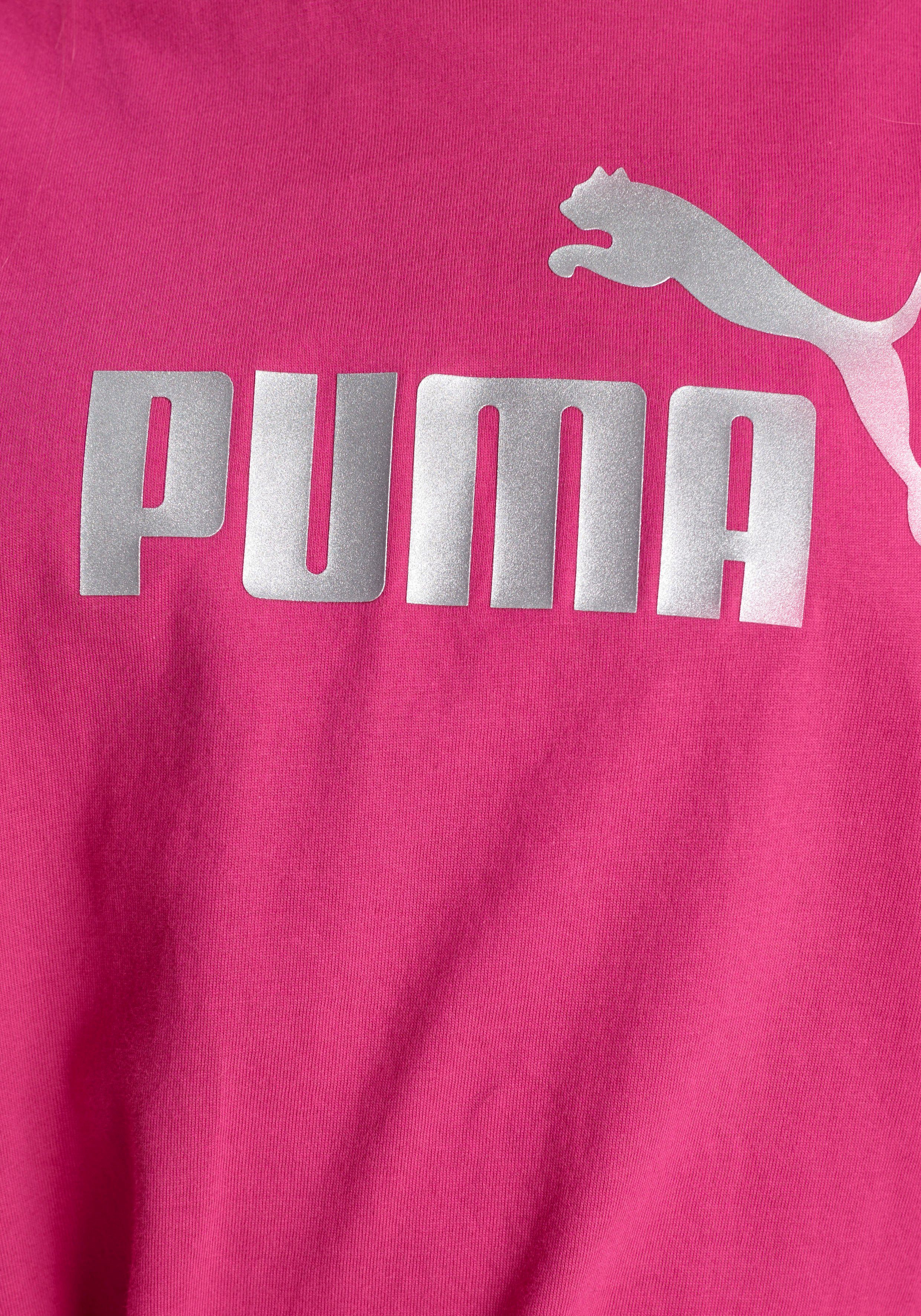 - fuchsia Tee T-Shirt für Knotted PUMA Kinder ESS+ Logo