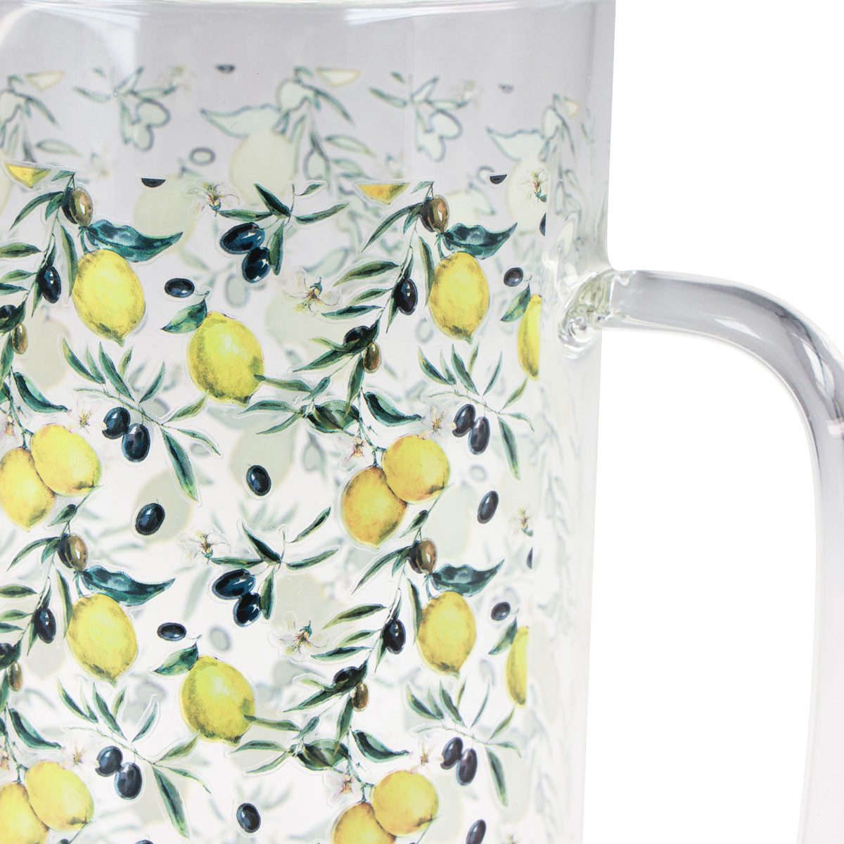 Viana Dekofigur Glaskanne mit Zitronen-Oliven-Dekor, 17cm, günstig online kaufen