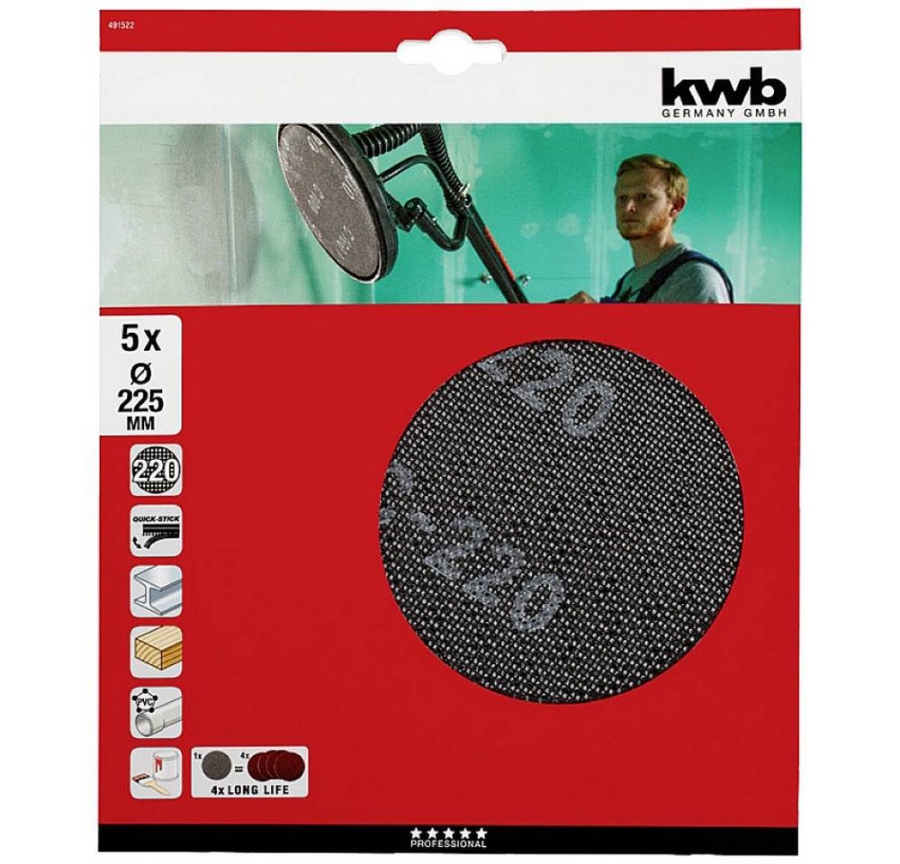 Thumbnail - kwb Schleifpapier Quick-Stick Schleifgitter-Scheibe K 220 –