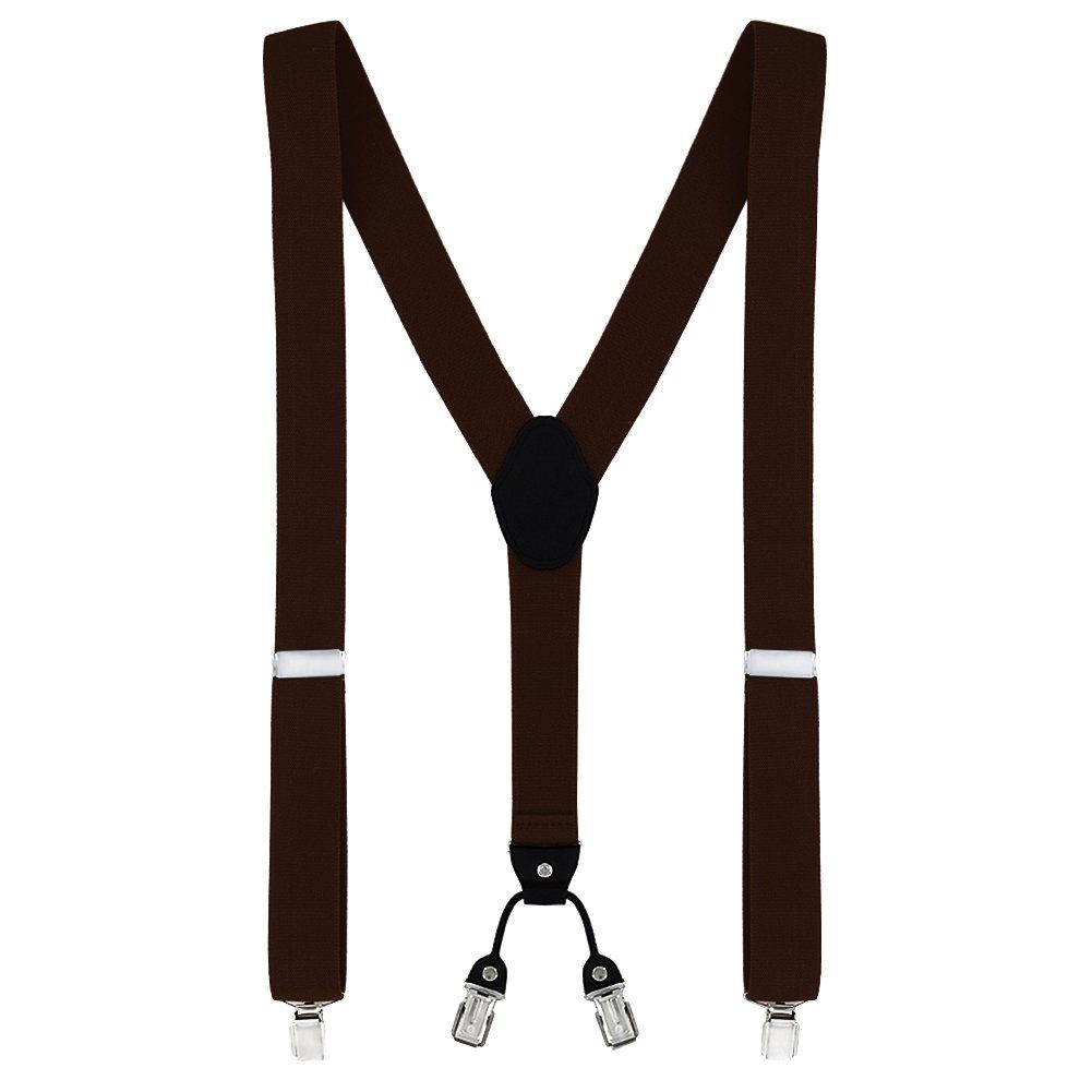 DonDon Hosenträger DonDon® Herren Hosenträger breit 4 Clips mit Leder in Y- günstig online kaufen