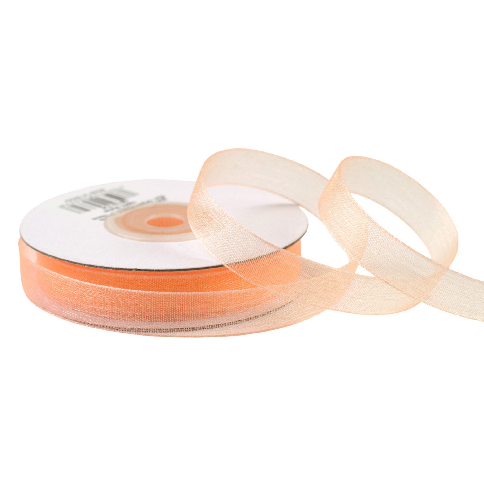Creativery Organzaband, Organzaband 12mm x 25m Rolle Apricot