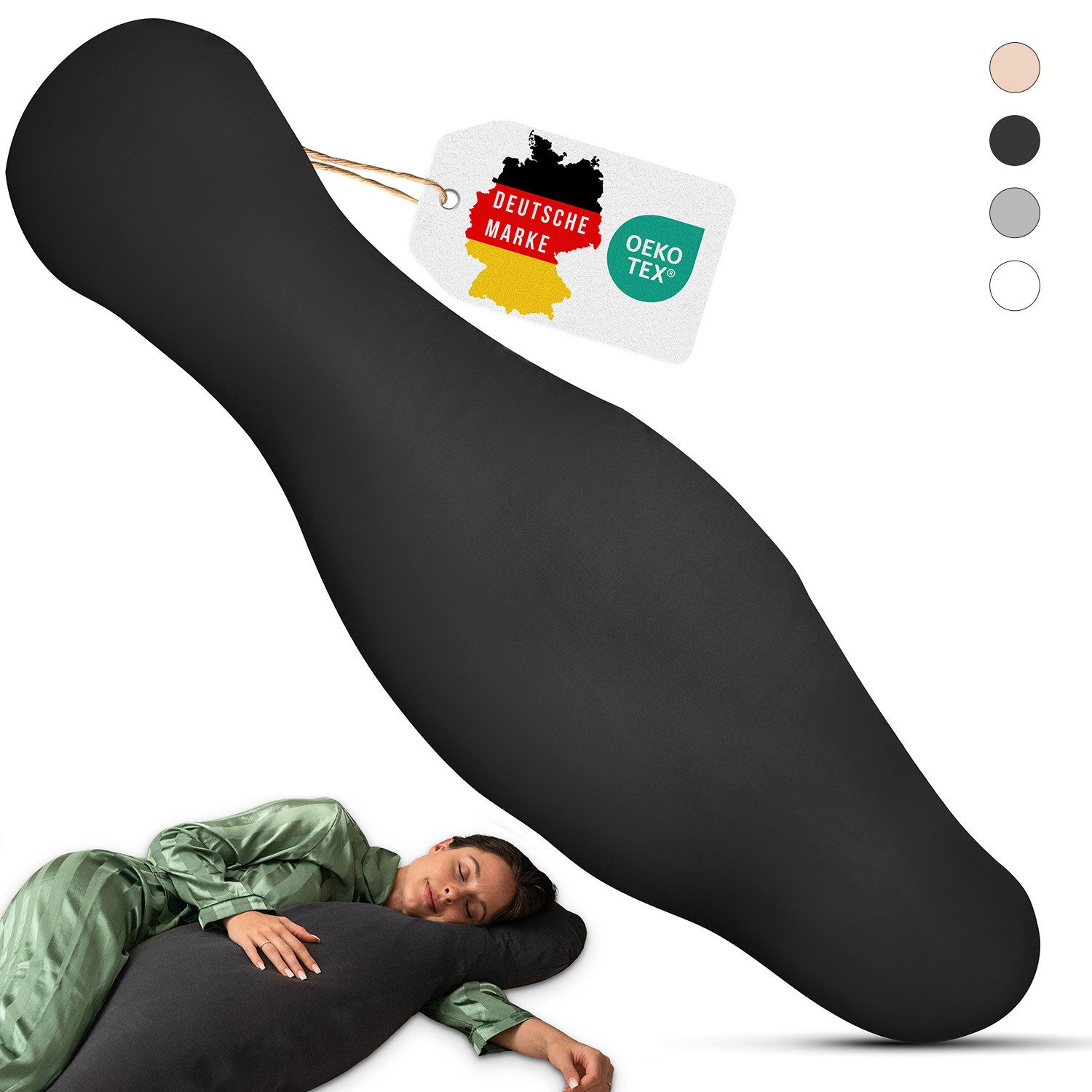 Opanoli Seitenschläferkissen ergonomisches Seitenschläferkissen - entlastet Schulter/Rücken/Hüfte