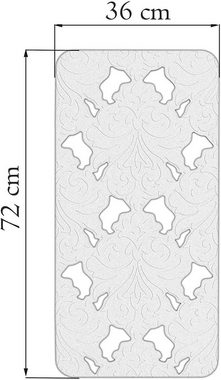 Badematte Barocco Lashuma, Höhe 5 mm, Kautschuk, rechteckig, Antirutschmatte Kautschuk, Wanneneinlage 72x36 cm
