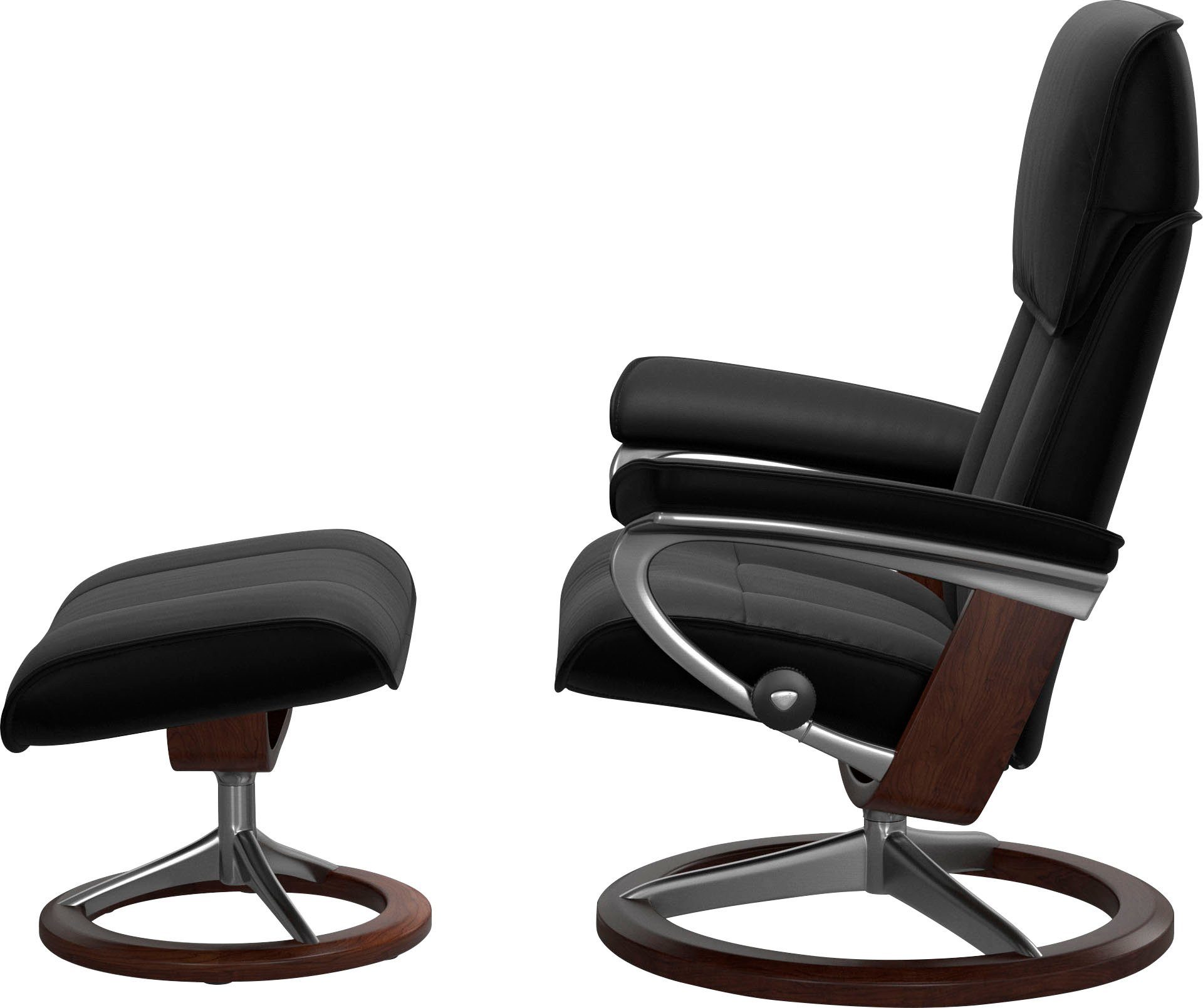 black mit Admiral Braun & (Set, Base, Hocker), Relaxsessel inkl. BATICK Relaxsessel L, Größe Signature Stressless® Gestell M