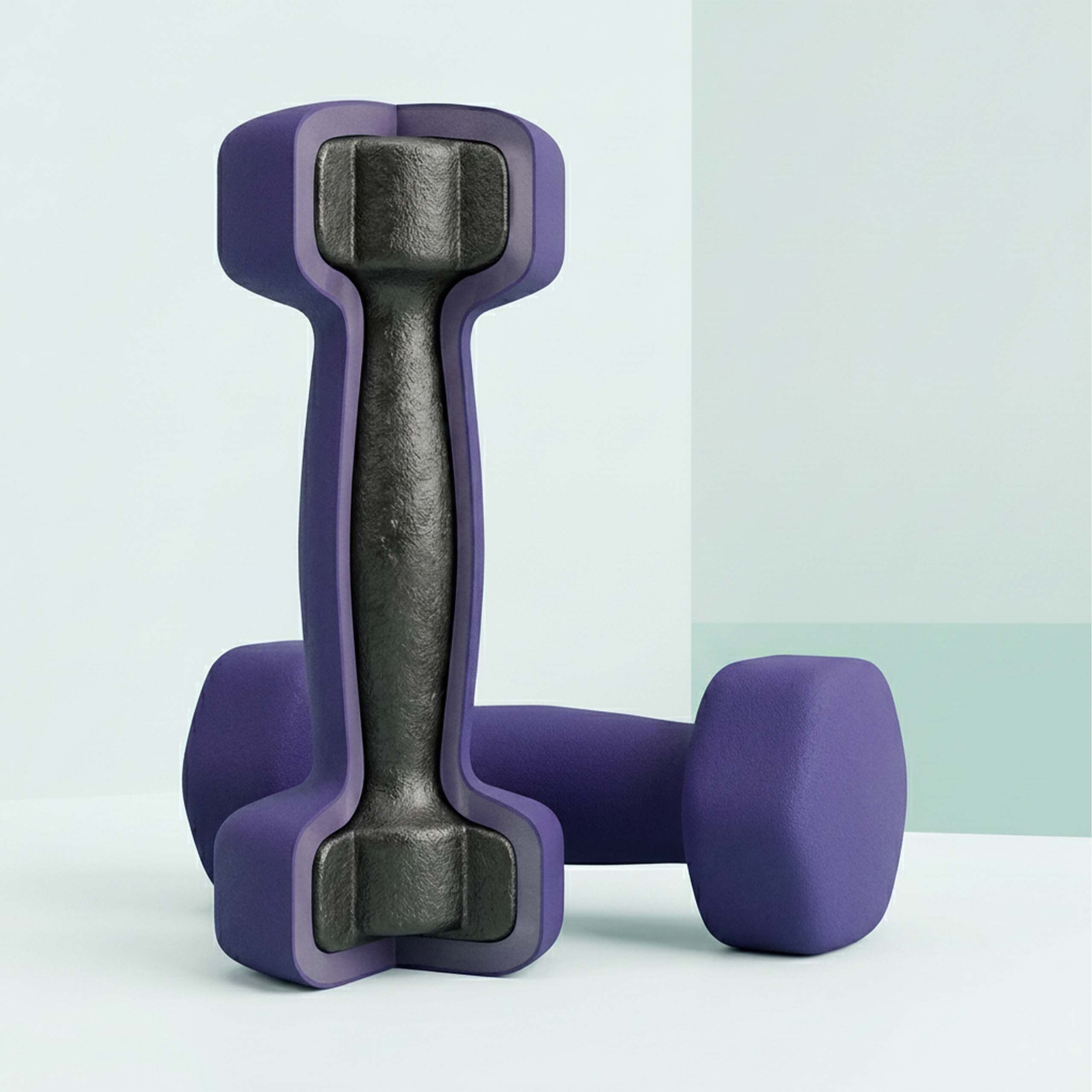 relaxdays Gymnastikhantel Hanteln 2er Set Gusseisen, 1kg