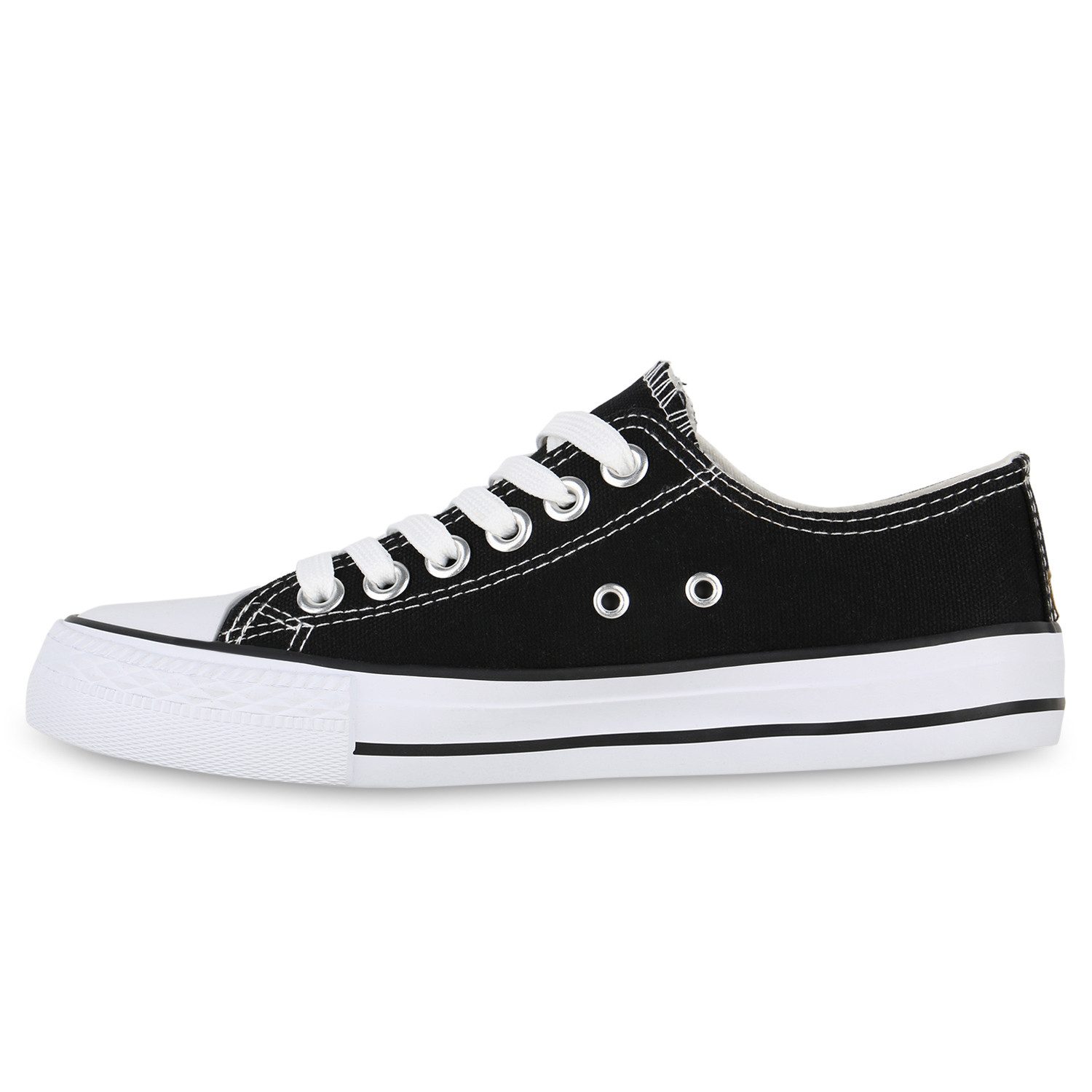 VAN HILL 841314 Sneaker Damen Sneaker Low Schnürer Bequeme Basic Stoff Freizeit