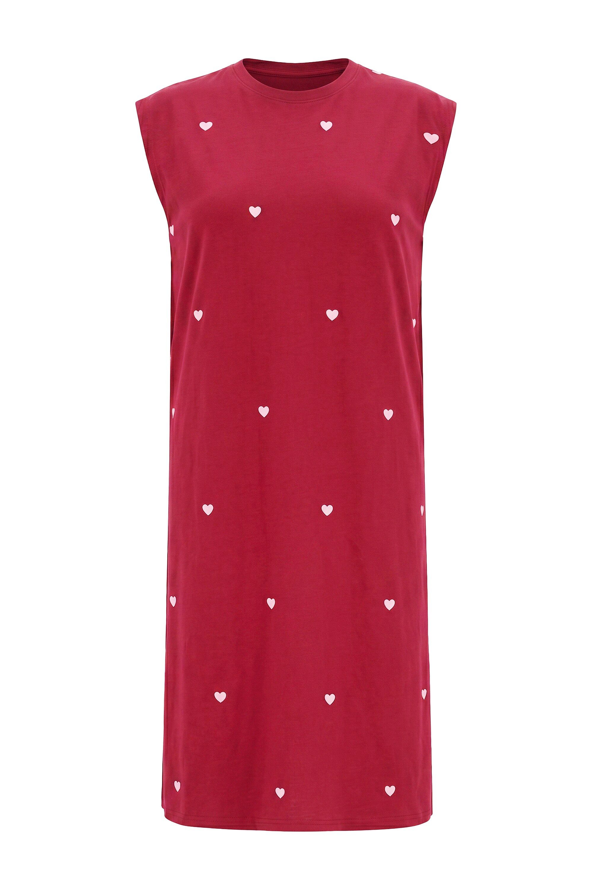 Studio Untold Jerseykleid Midikleid oversized Jersey Herzen ärmellos