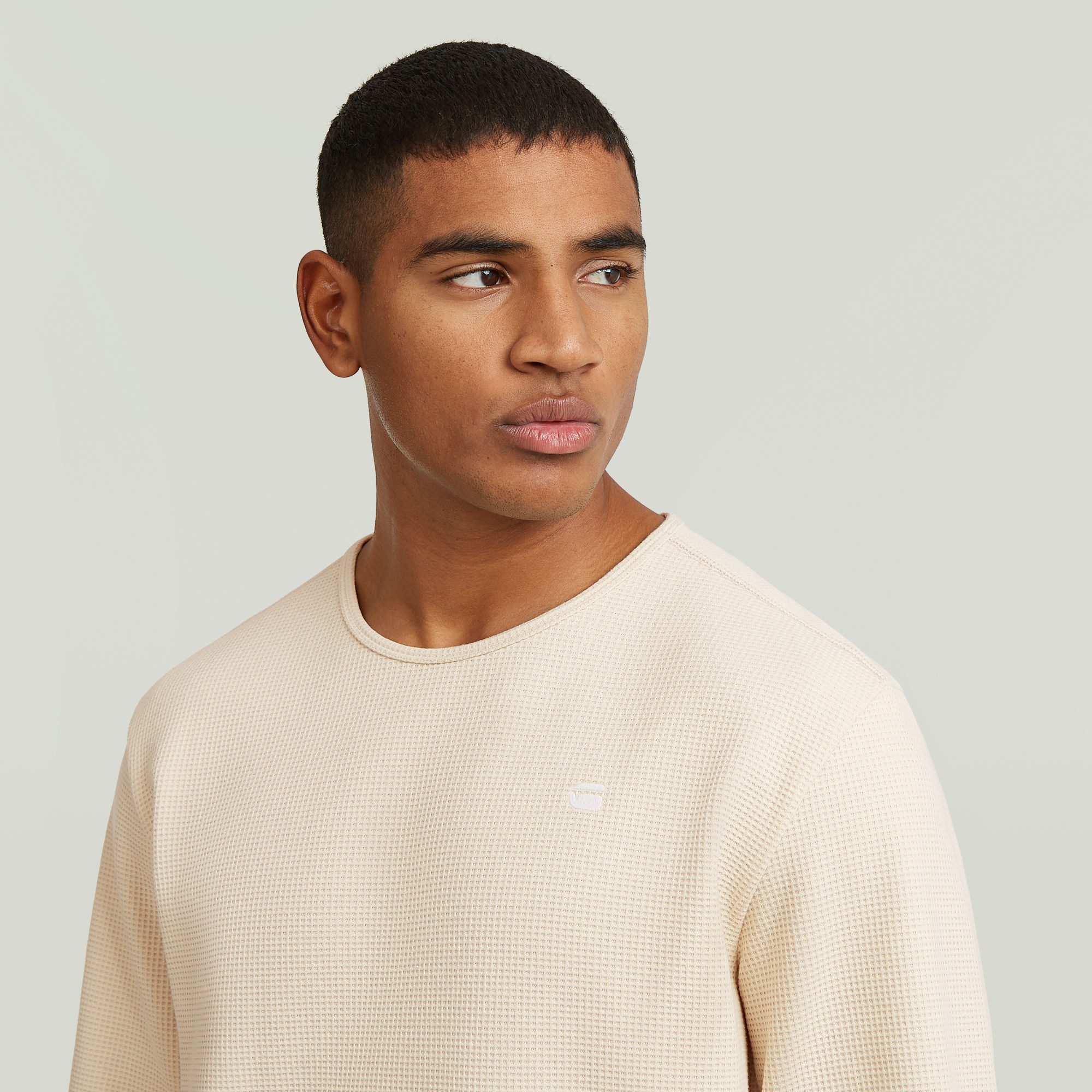 G-STAR Longsleeve Structured Tweeter in Waffel-Struktur, mit Logostickerei