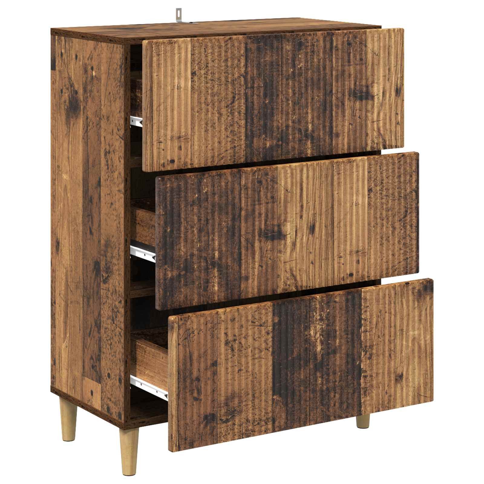 vidaXL Kommode 66 x 34,5 x 90 cm Kommode Schubladenschrank Sideboard Altholz 66x34,5x