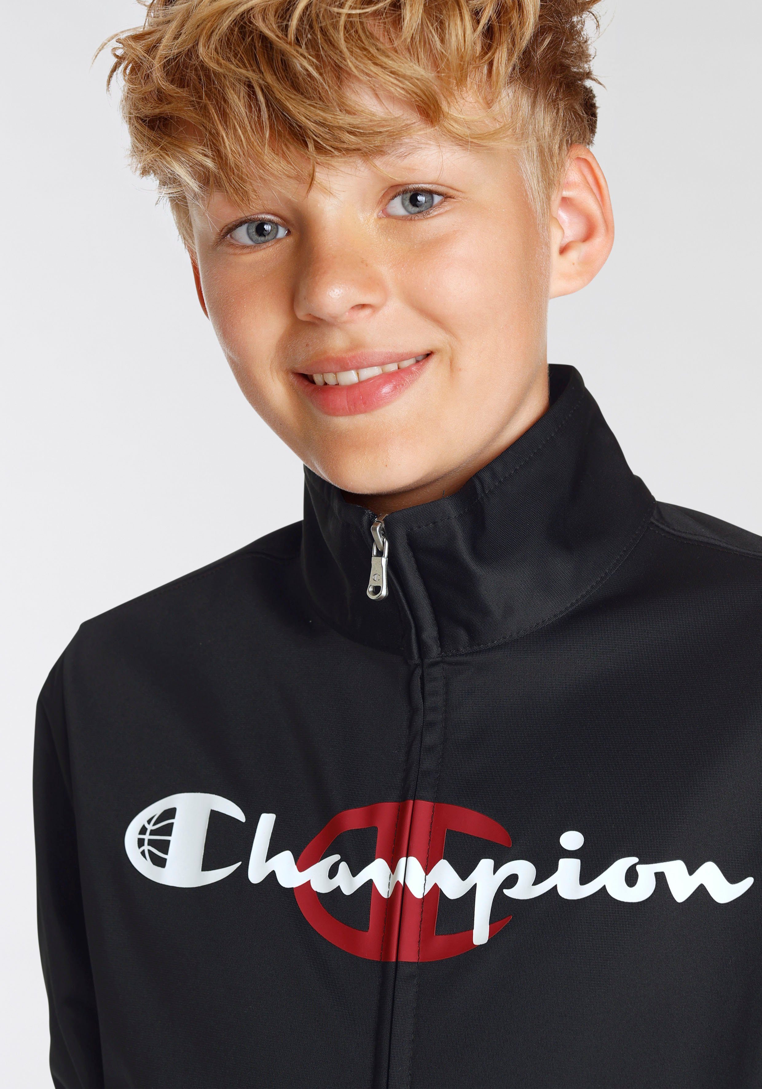 Champion Trainingsanzug Full Zip Kinder - (2-tlg) für Tracksuit schwarz