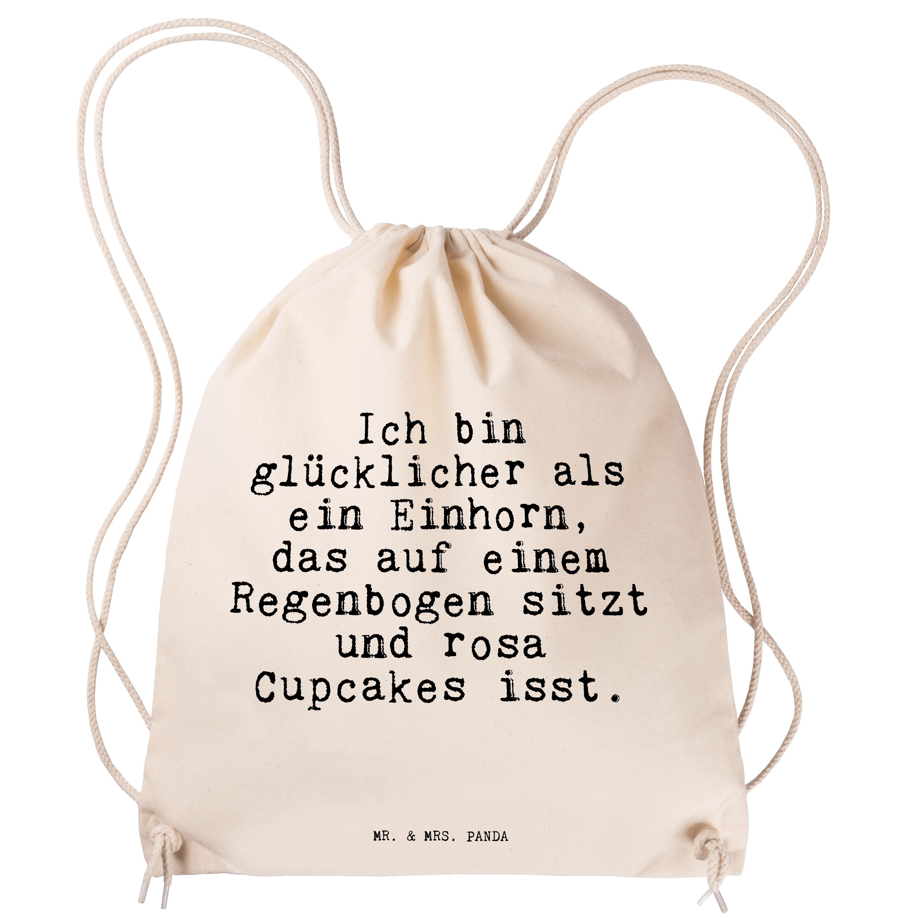 Mr. & Mrs. Panda Sporttasche »Ich bin glücklicher als... Transparent