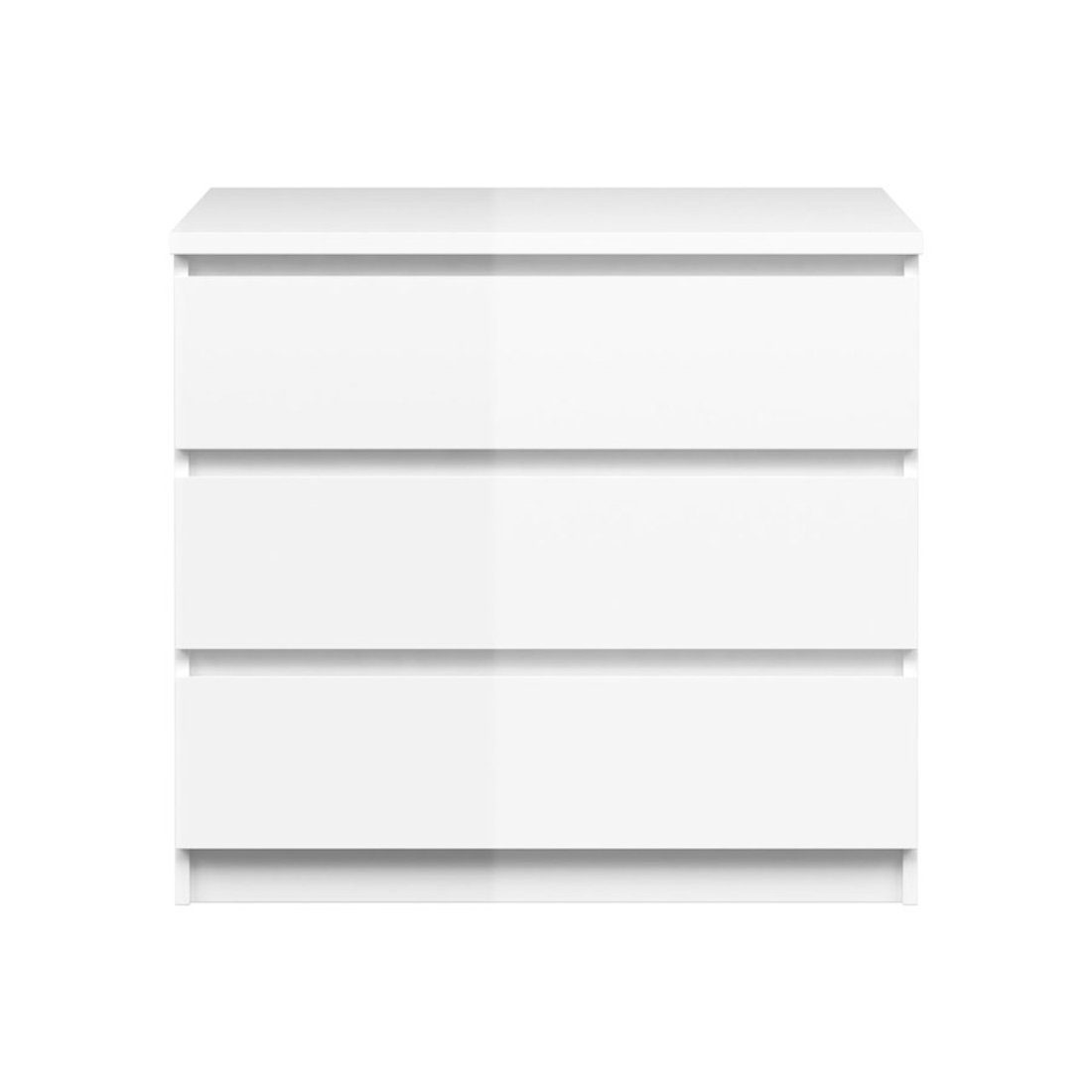ebuy24 Kommode Nada Kommode breit 3 Schubladen weiss hochglanz.