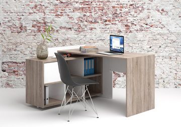 Home affaire Regal-Schreibtisch Plus, mit vielen Stauraummöglichkeiten, zeitloses Design