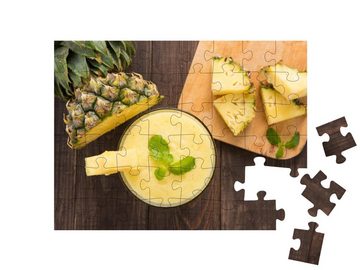 puzzleYOU Puzzle Ananas-Smoothie mit frischer Ananas, 48 Puzzleteile, puzzleYOU-Kollektionen Obst, Essen und Trinken