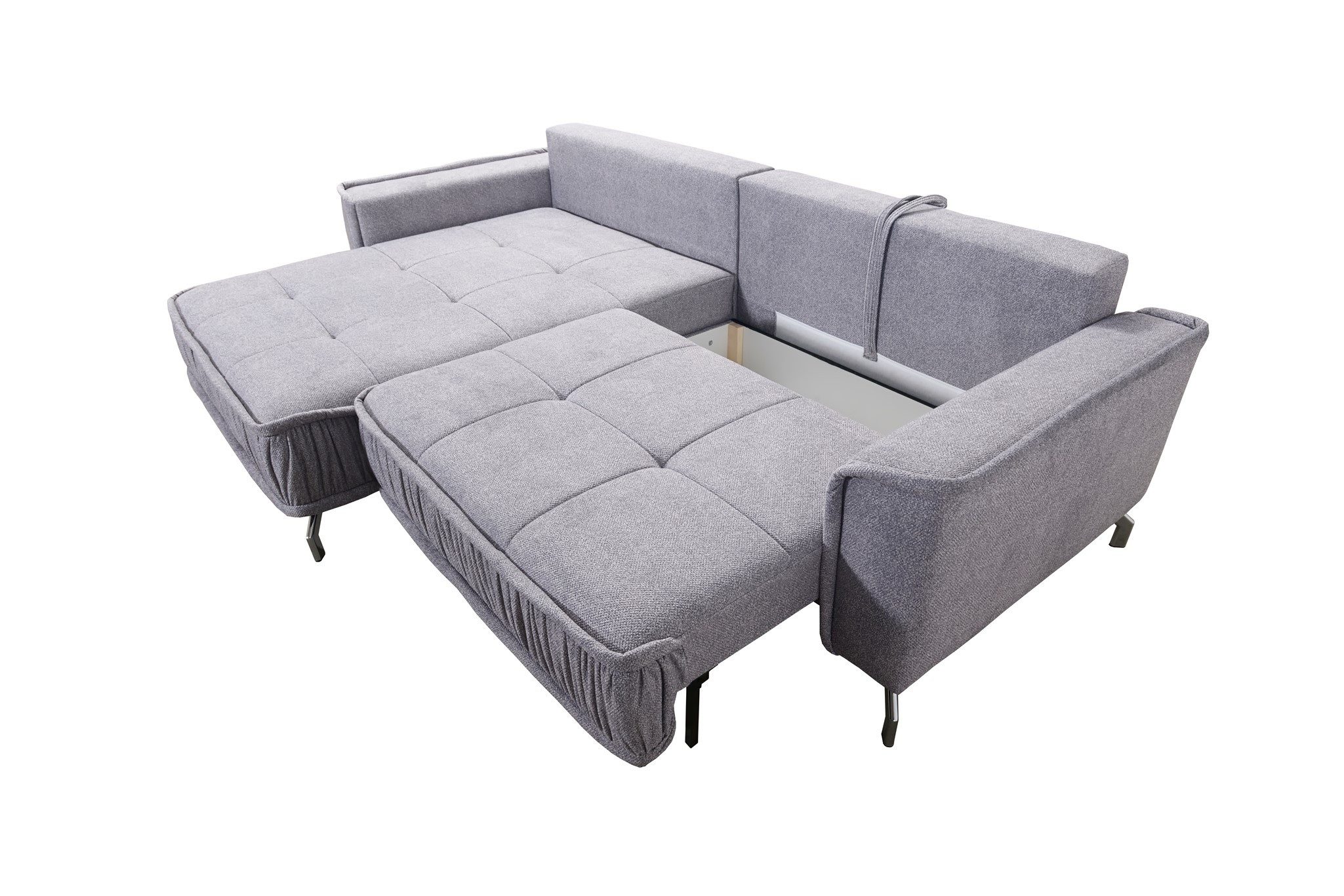 Fun Möbel Ecksofa Schlafsofa Sofa FLORENCE in Stoff, inkl. 5 Rückenkissen, inkl. Schlaffunktion
