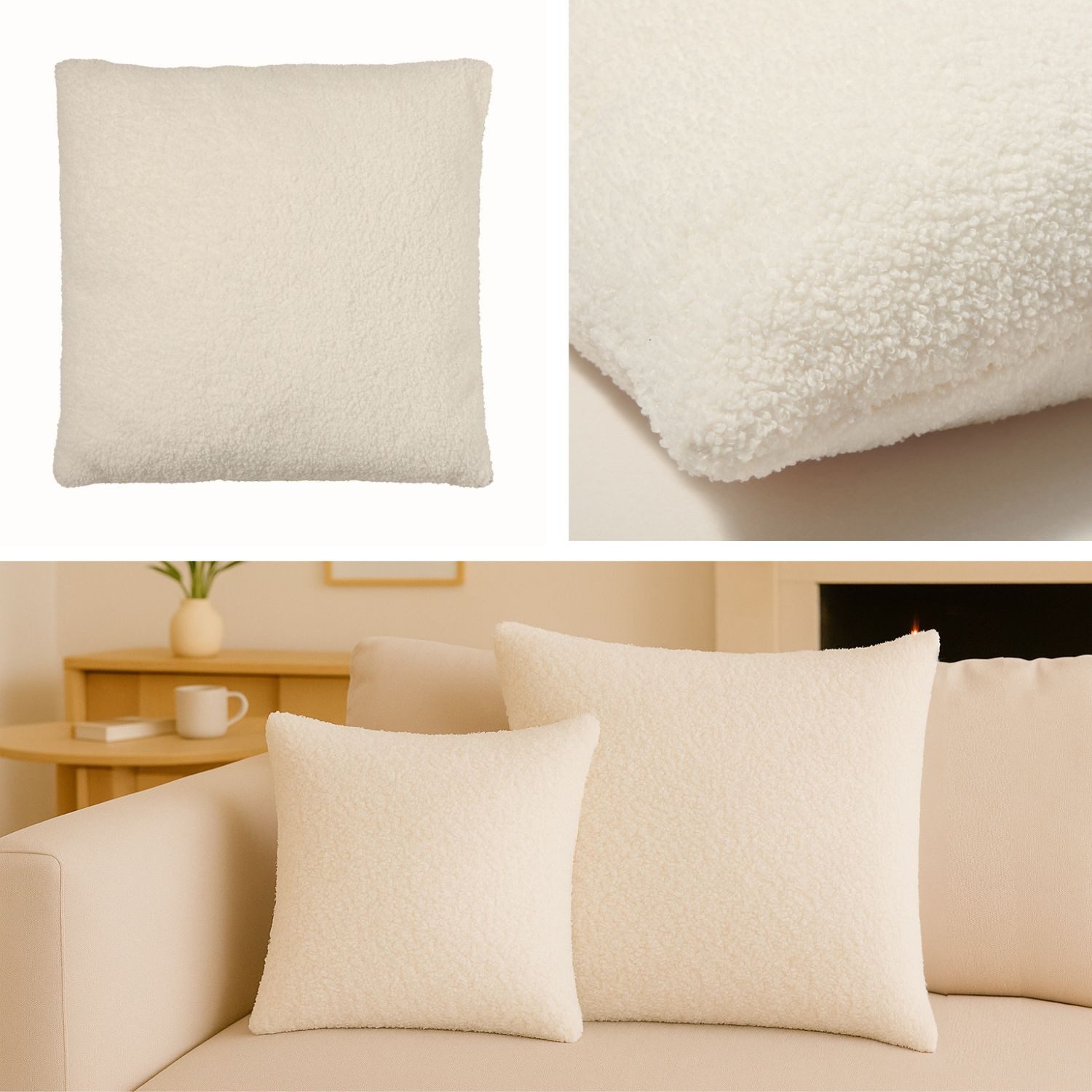 Nordic Coast Company Dekokissen Teddy Bouclé Stoff - Kissen inkl. Füllung, günstig online kaufen