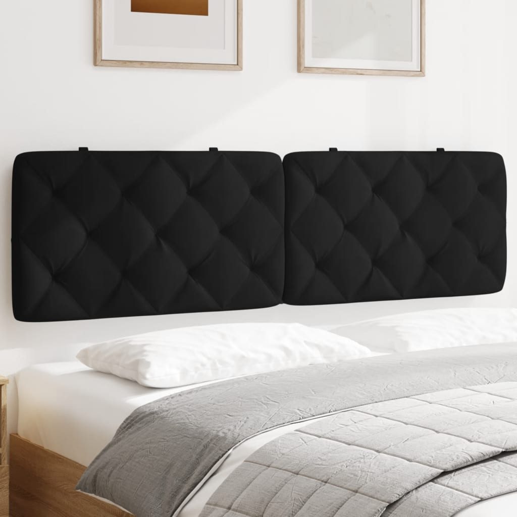 vidaXL Bett Kopfteil-Kissen Schwarz 180 cm Samt (1-tlg)