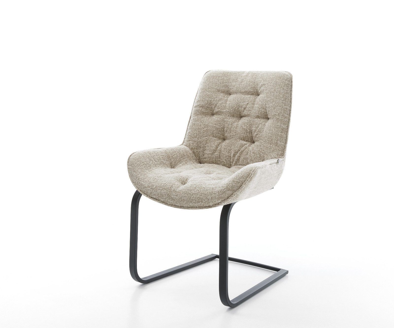 DELIFE Polsterstuhl Taimi-Flex, Freischwinger flach Schwarz günstig online kaufen