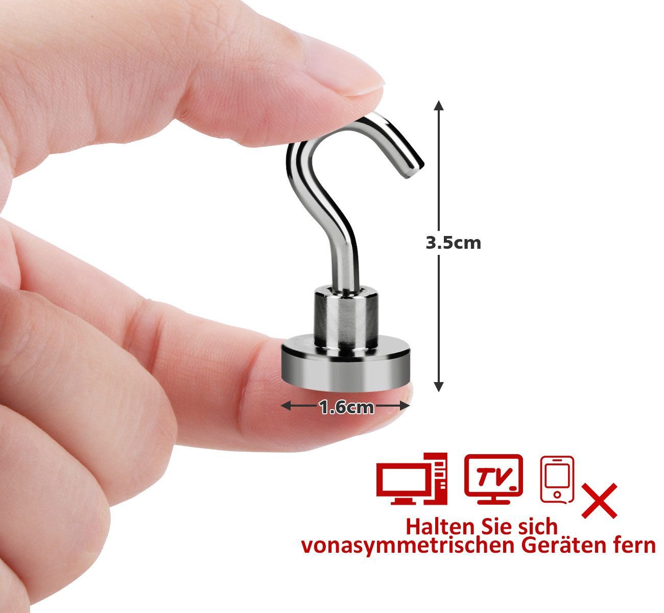 FELIXLEO Wandhaken Wandhaken Magnet Haken Super Starker Neodym Magnetische Halter, (16-St) – Bild 3 von 5