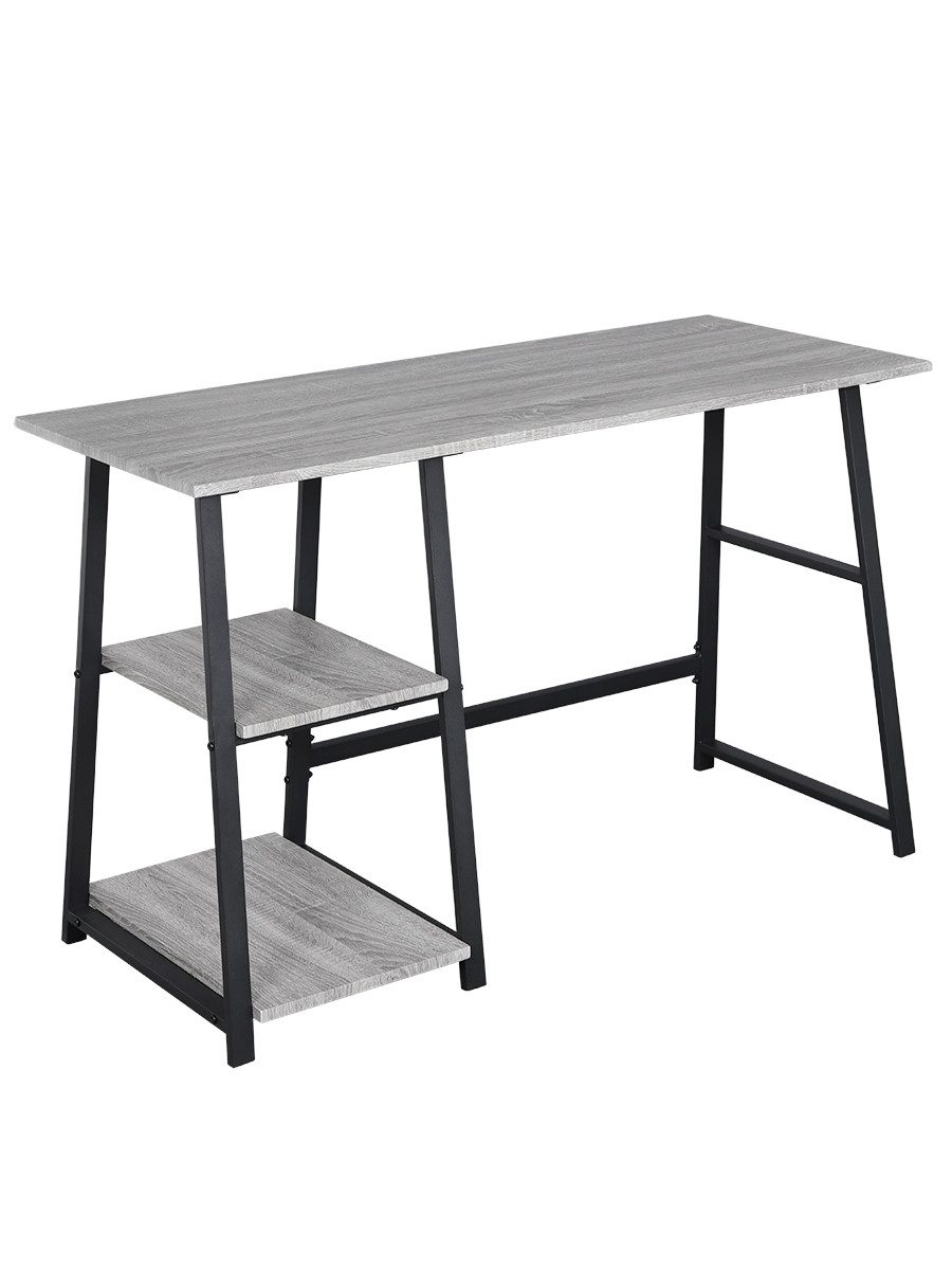 Woltu Schreibtisch (1-St), mit 2 Ablagen, aus MDF und Stahl, 120x50x73cm